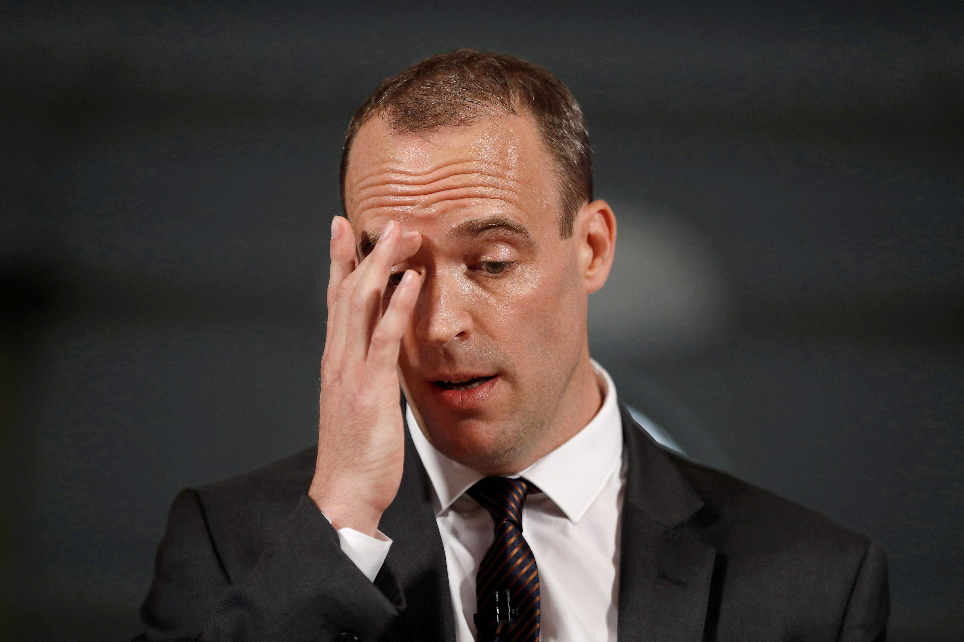 Dominic Raab leaves 10 Downing Street (PA)