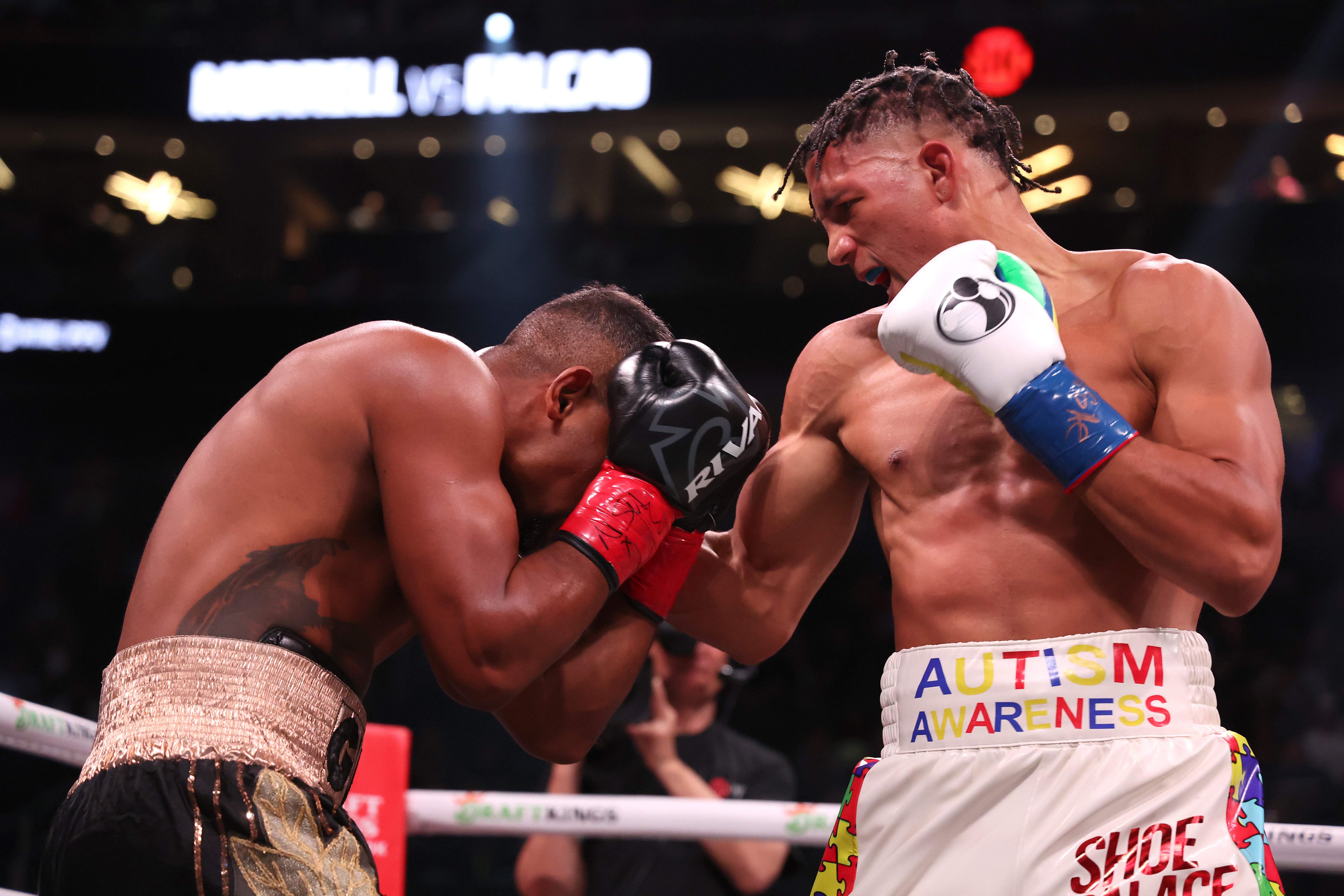 David Morrell Jr (right) stopped Yamaguchi Falcao in the first round