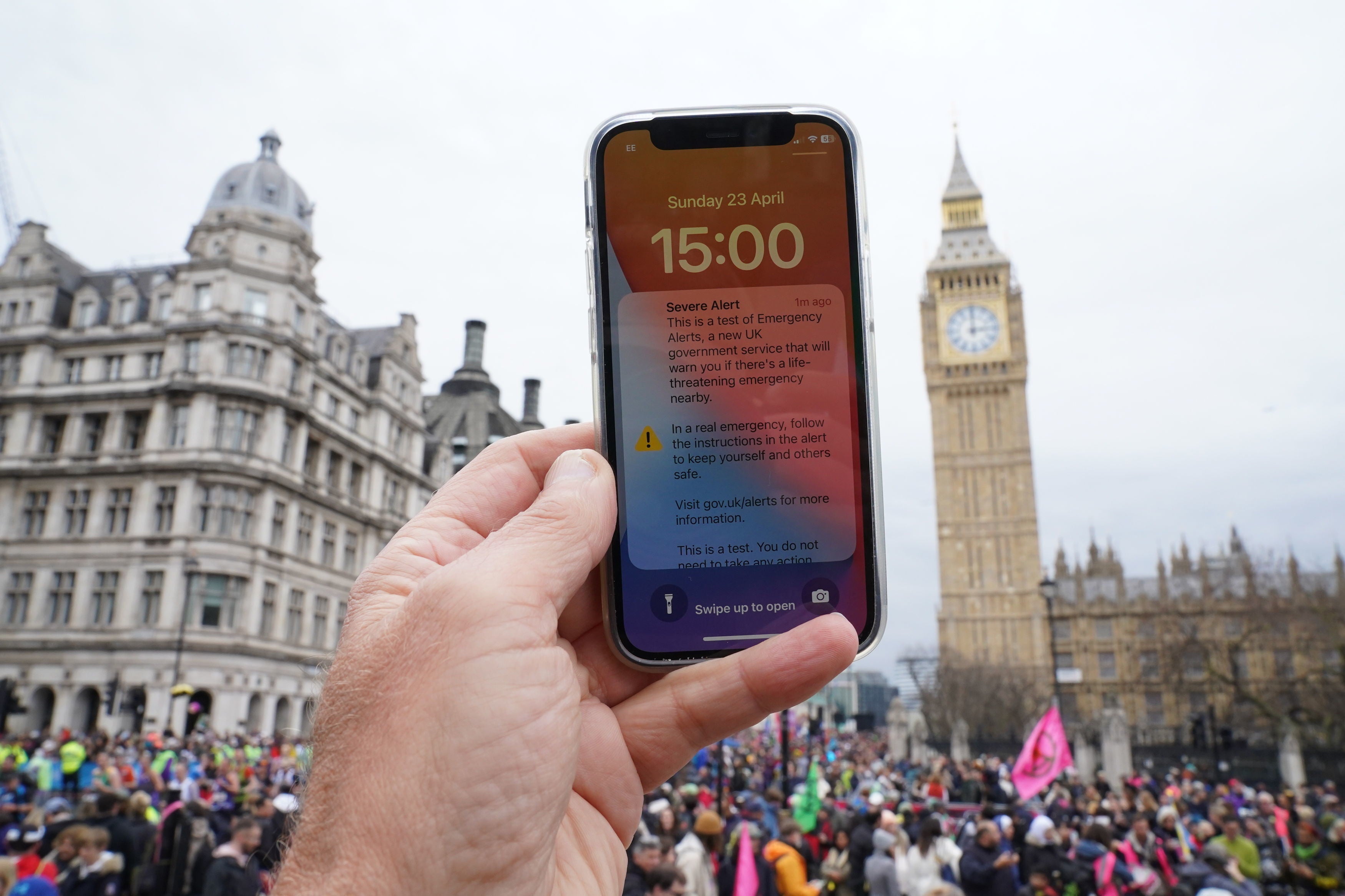 The alarm going off in Westminster