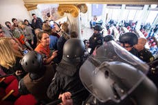 Riot police arrest protesters backing silenced transgender lawmaker at Montana capitol: ‘Let her speak’
