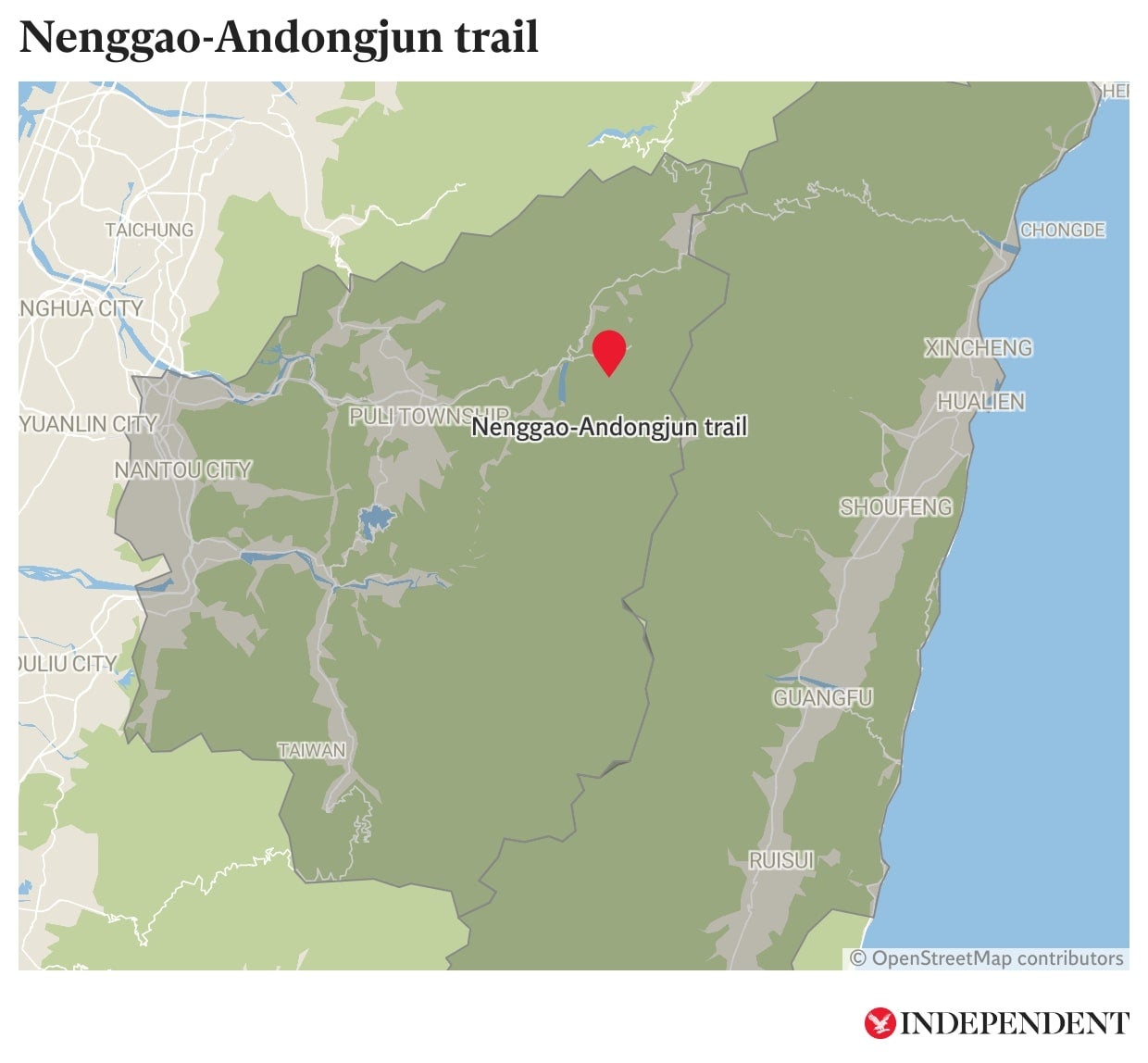 Missing American hiker found dead on the Nenggao-Andongjun trail in central Taiwan