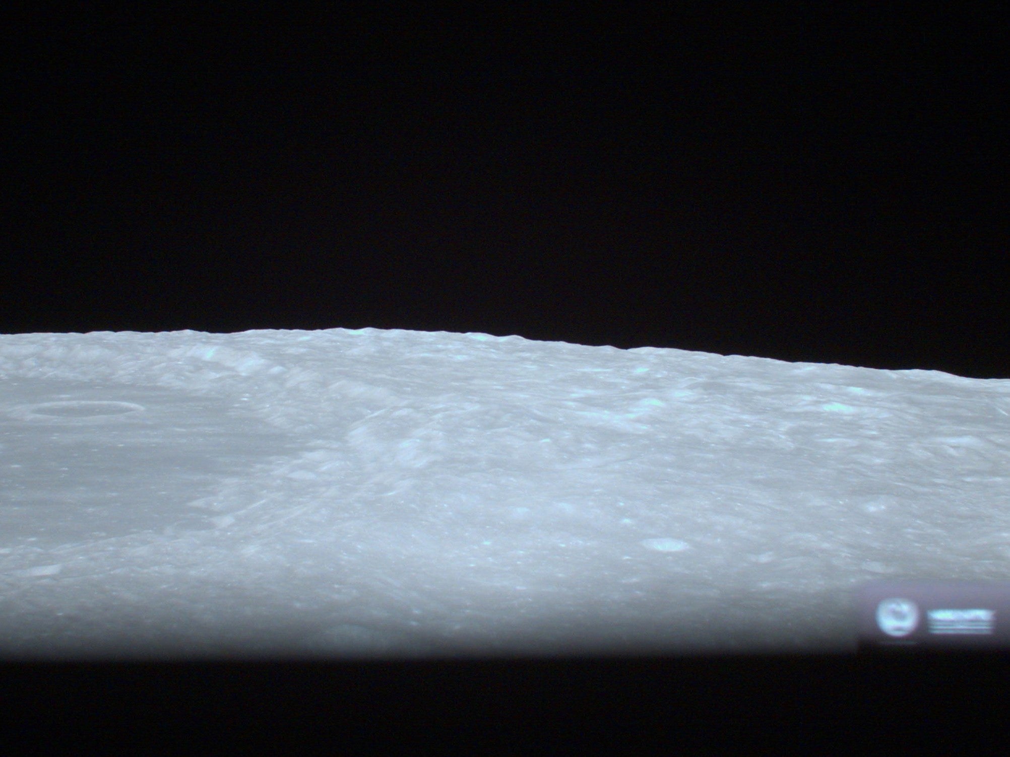 A photo of the Moon taken from the ispace lander’s onboard camera from an altitude of 100km above the lunar surface