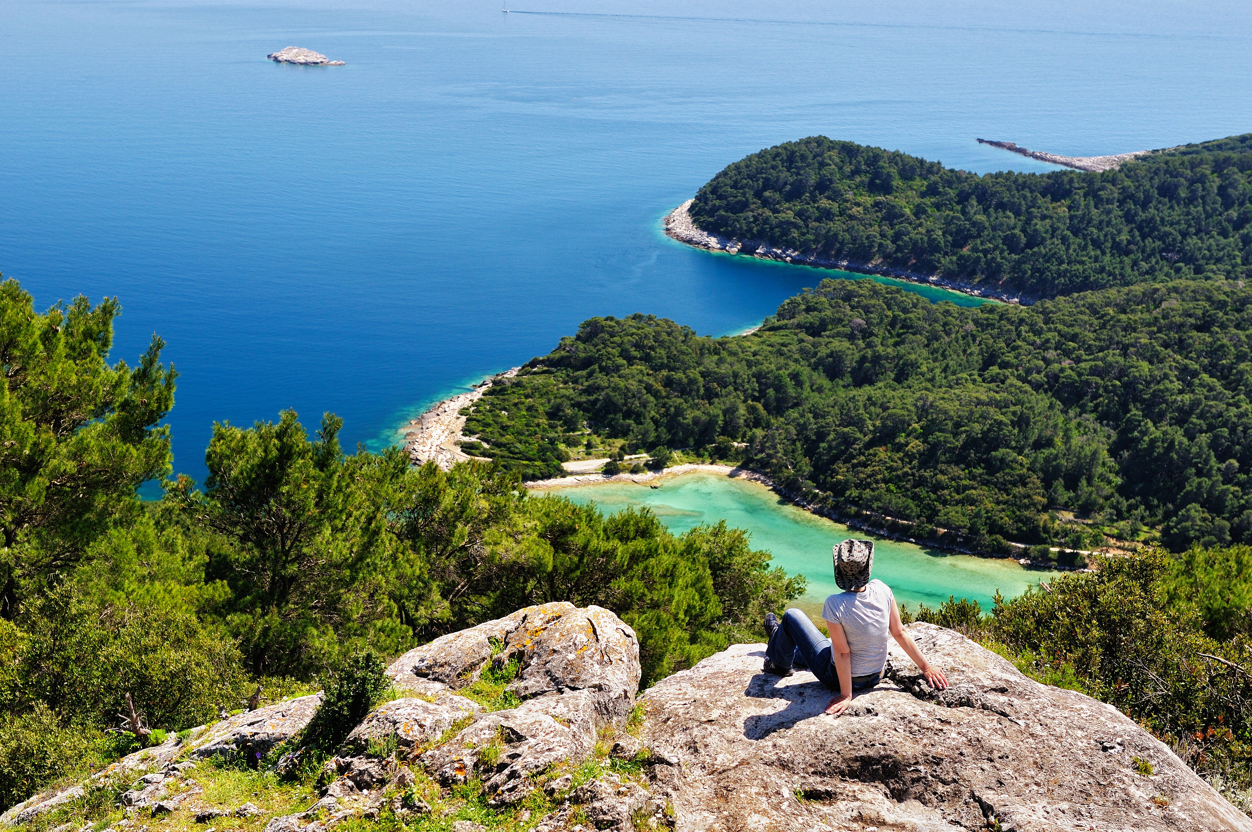 Explore the inland saltwater lakes and views from Mount Montokuc on the island of Mljet