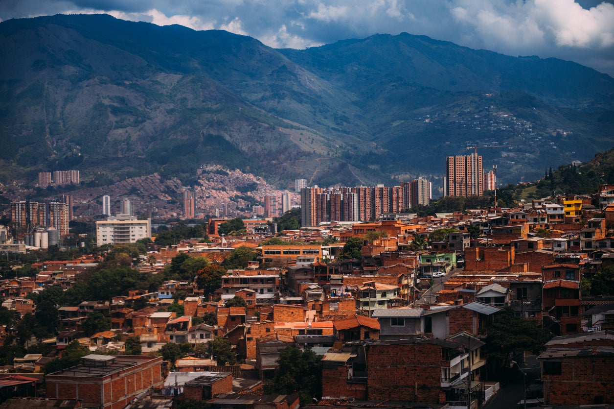 An aerial view of Medellín