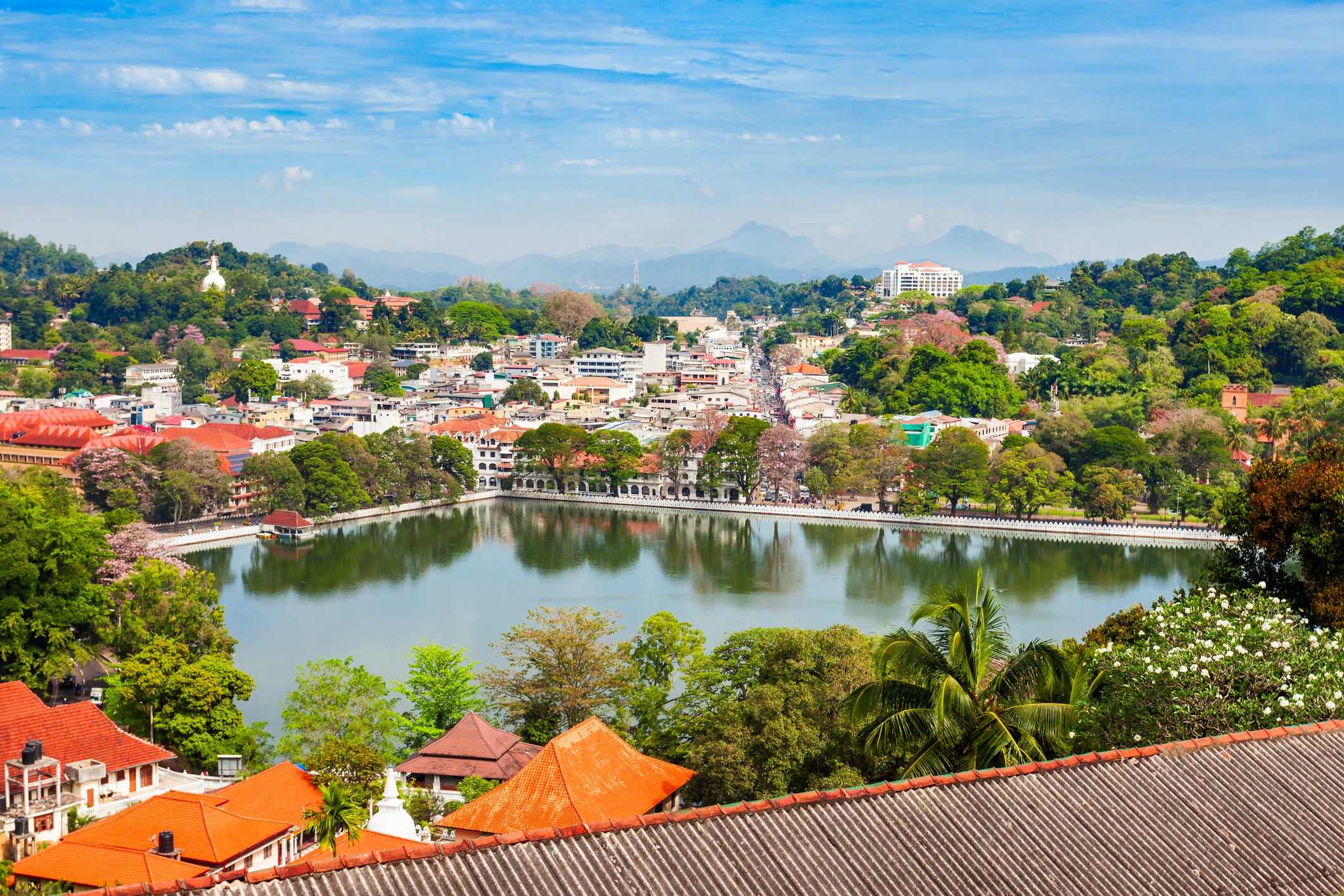 Mountains and tea plantations surround Kandy