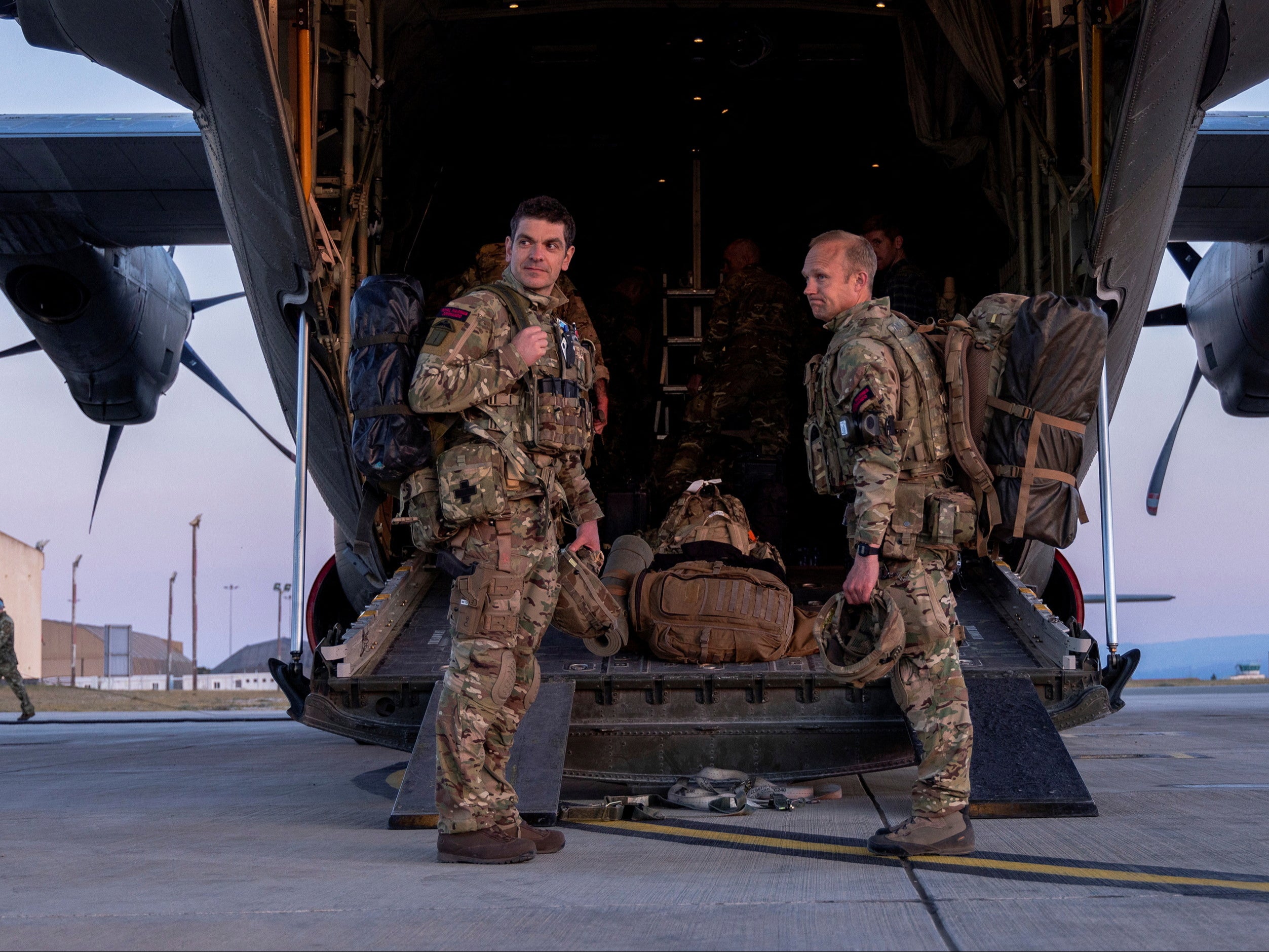 A C-130 bound for Sudan to evacuate British citizens at RAF Akrotiri, Cyprus