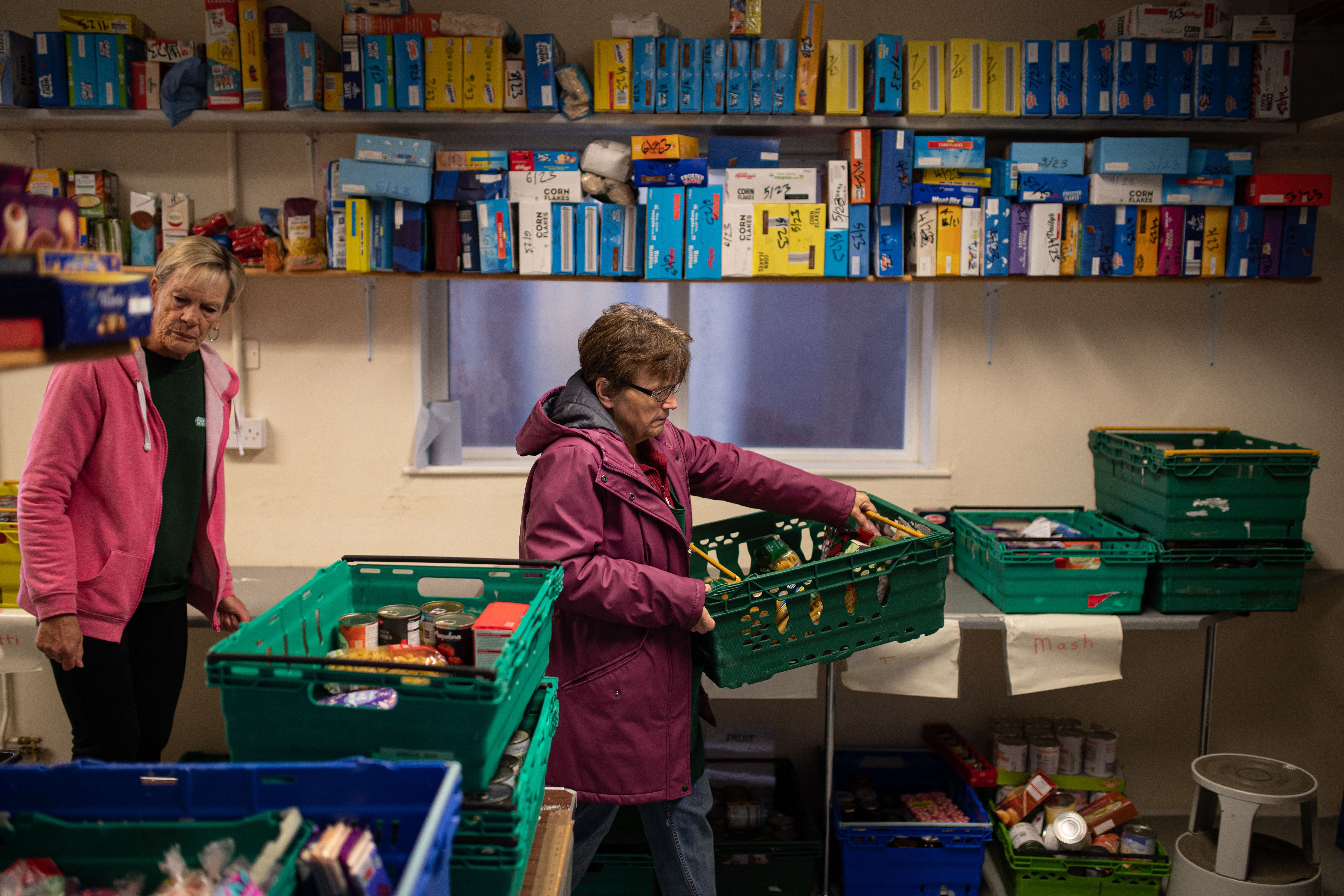 Workers at a Coventry foodbank, 2023