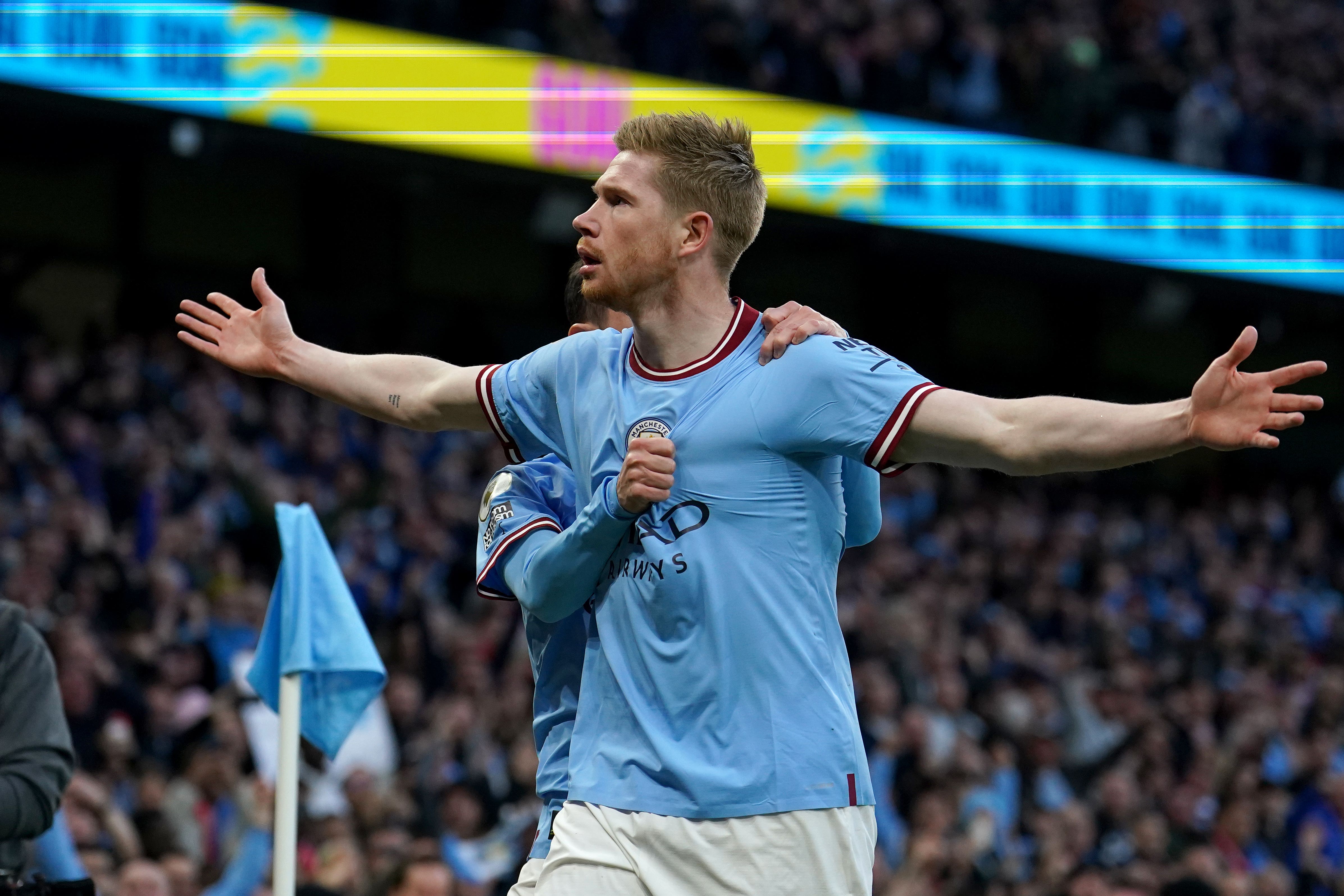 Kevin De Bruyne scored twice for City (Martin Rickett/PA)