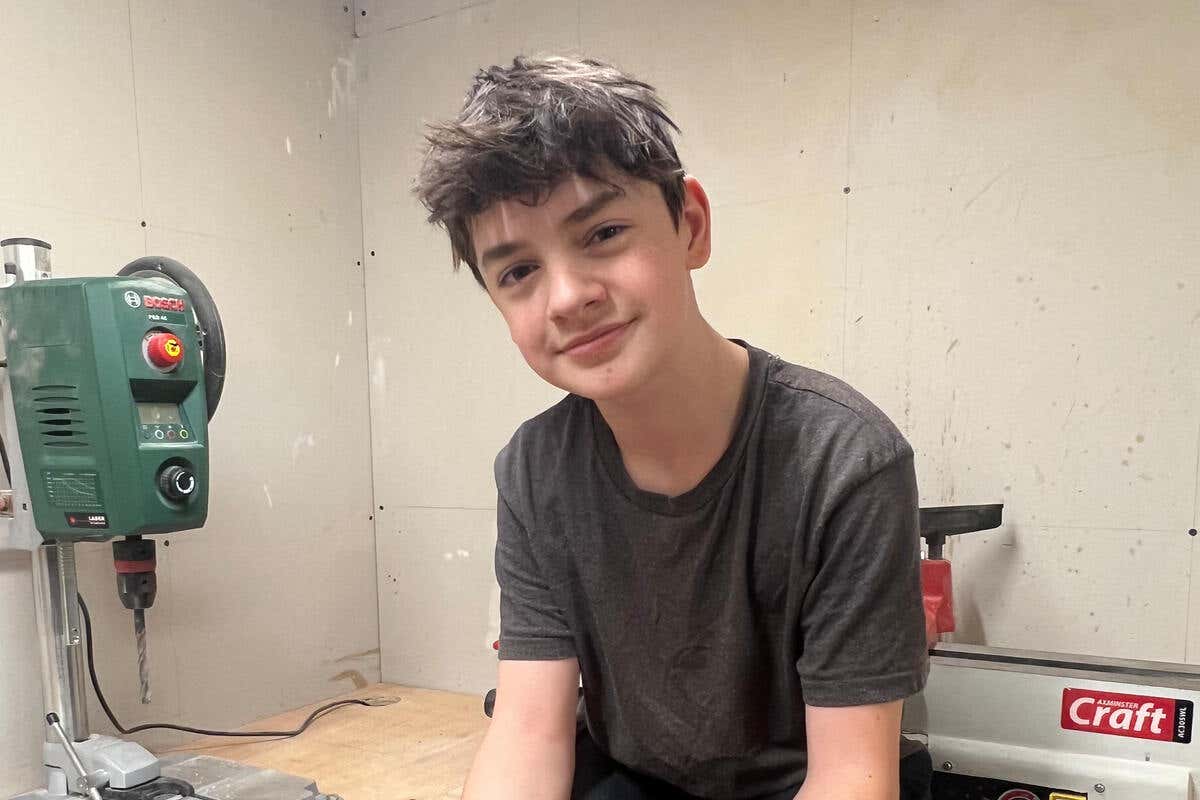 13-year-old Gabriel Clark from Cumbria, who last year raised over £250,000 for Ukrainian children after thousands entered a raffle to win his handmade wooden bowl, has carved The Hope Bowl to raise money for Save the Children’s work around the world (Save The Children)