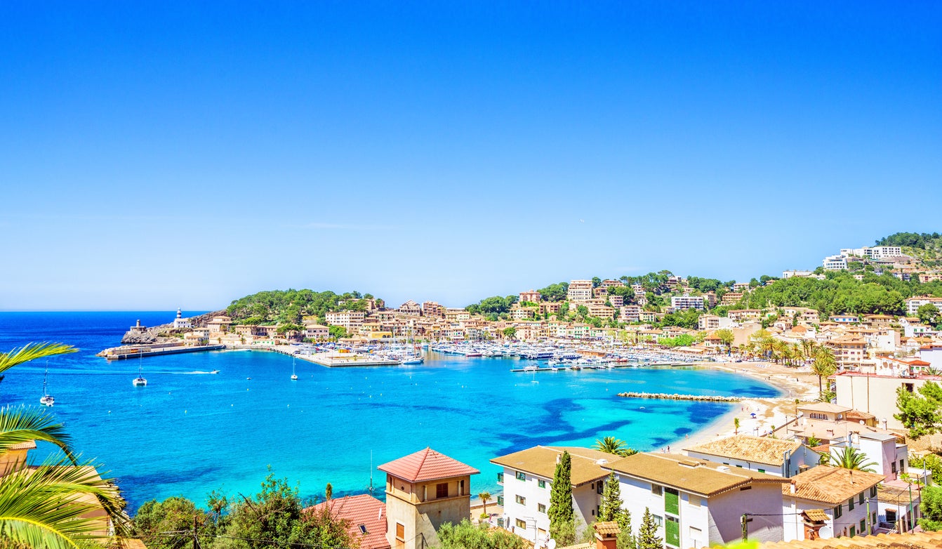 A view over Puerto de Soller, a town in northern Mallorca