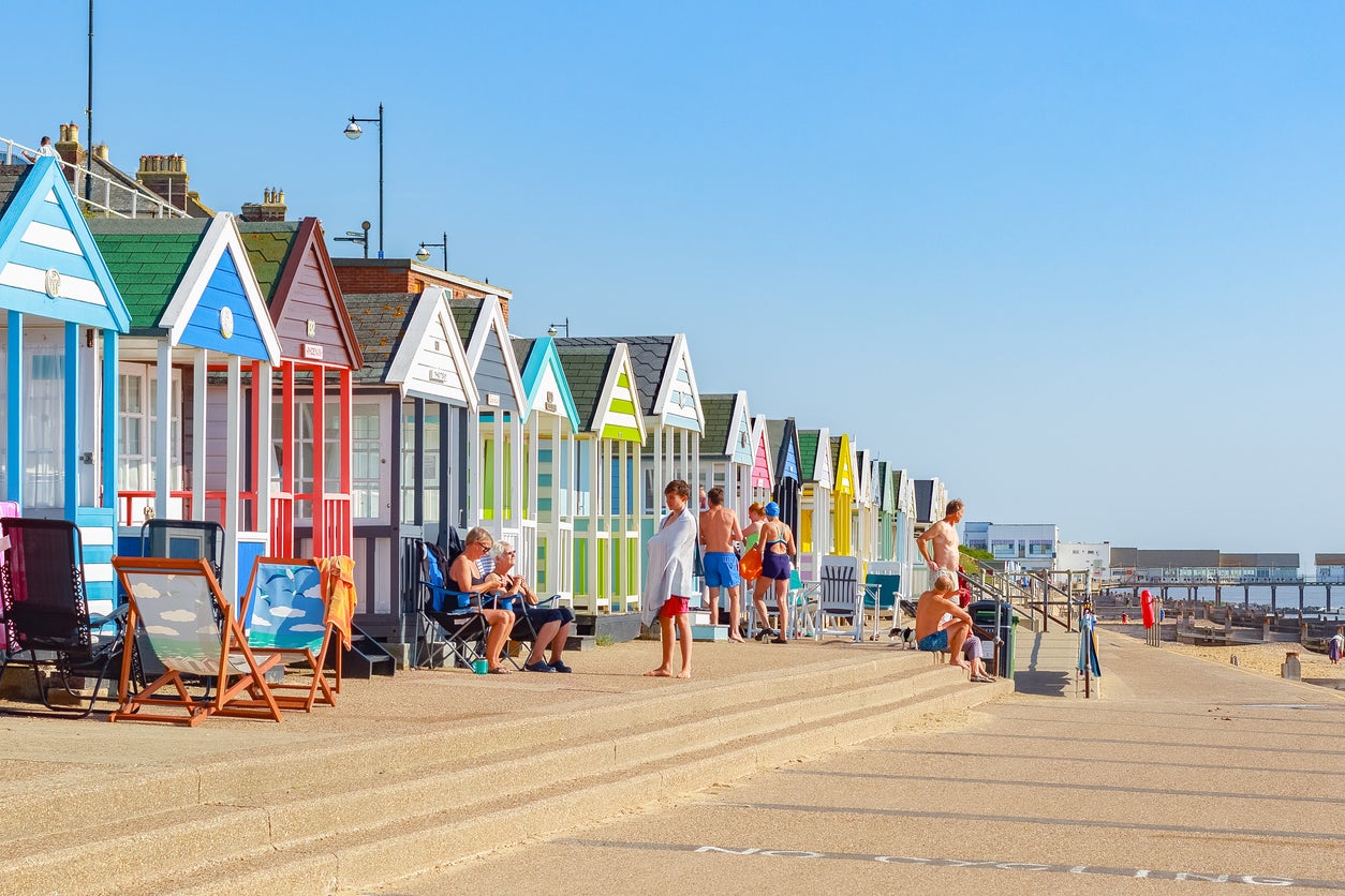 The promenade on Southwold Beach