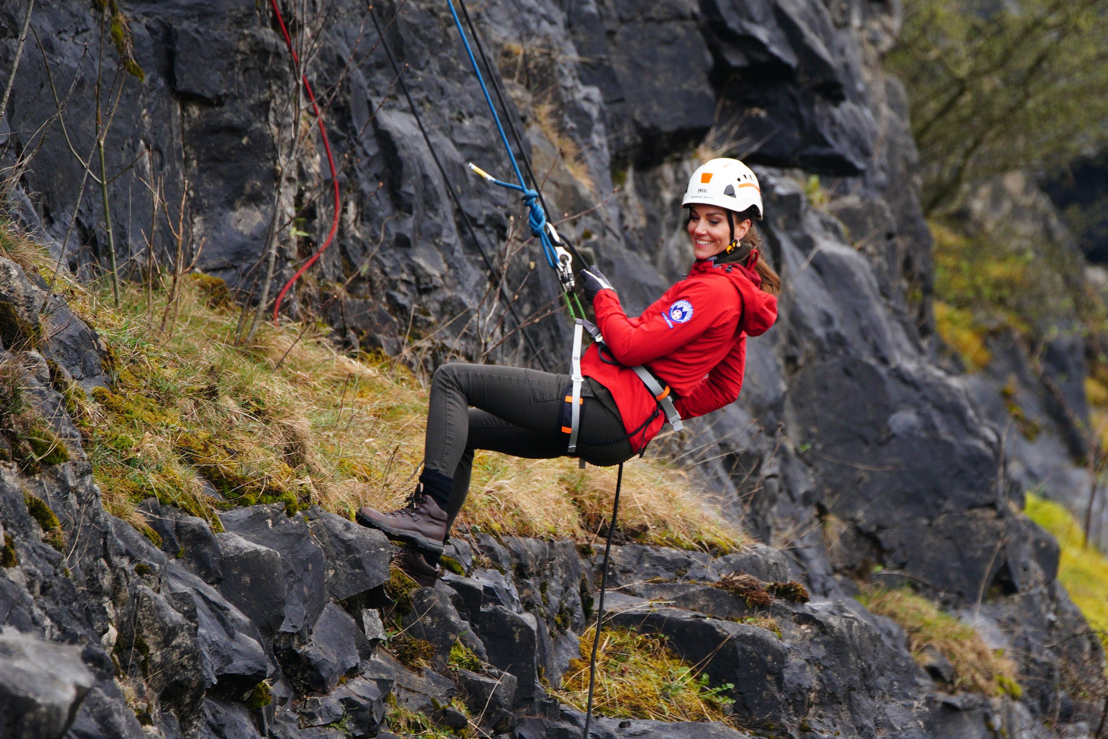 The Princess of Wales during a visit to Central Beacons Mountain Rescue Team headquarters in Merthyr Tydfil (Ben Birchall/PA)