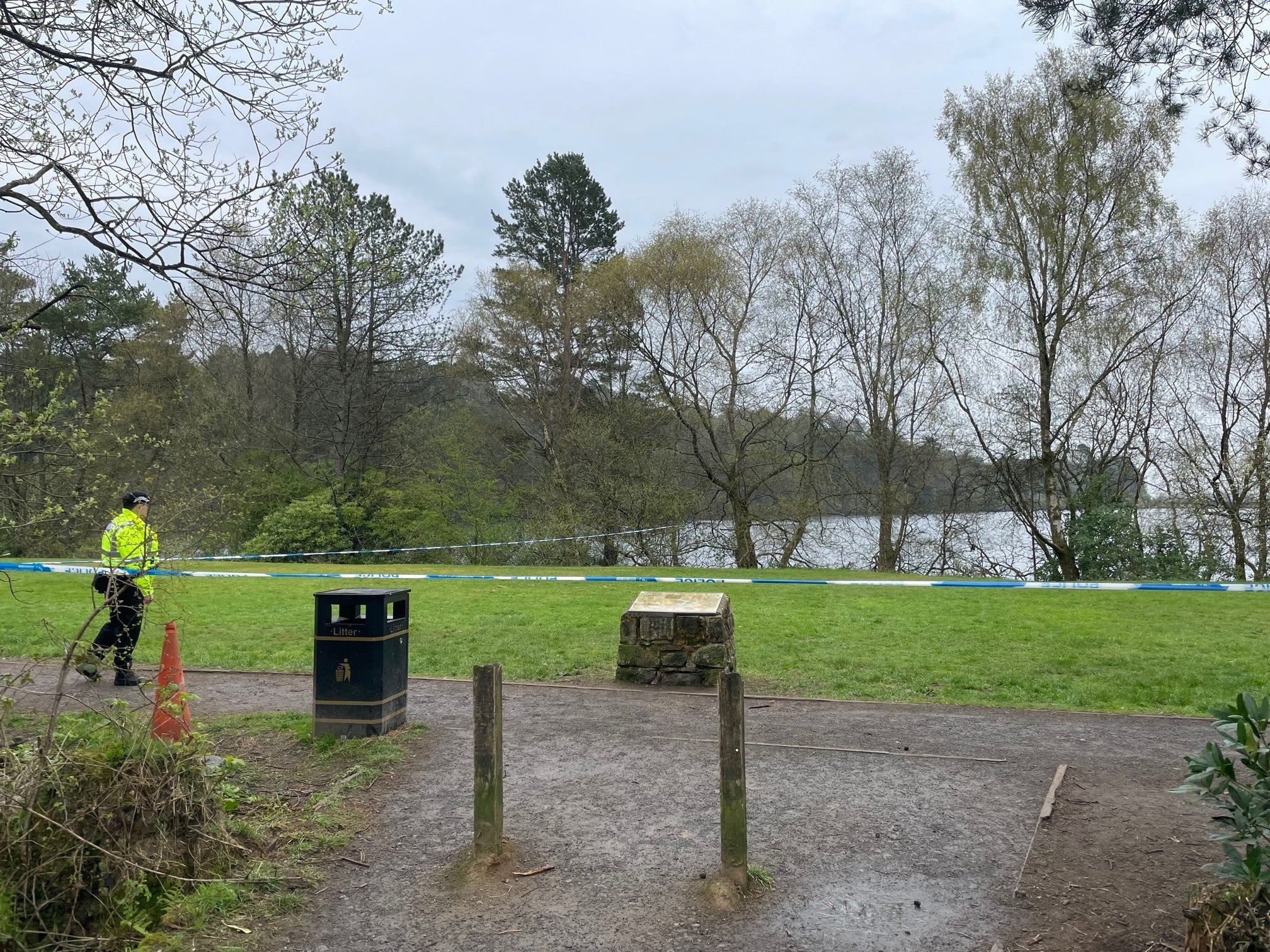 A police cordon in place at Mugdock Country Park