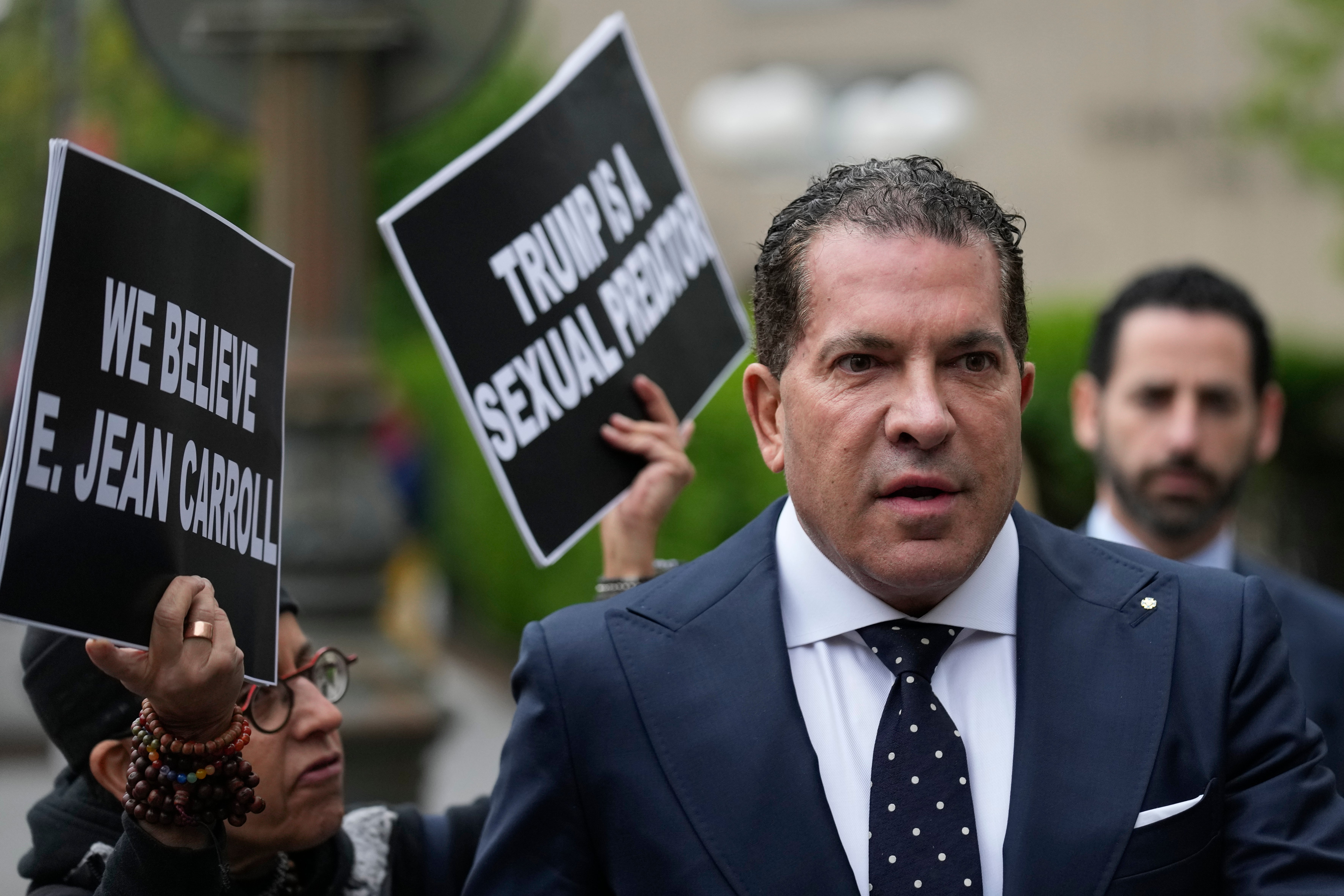 Joe Tacopina, a lawyer representing former President Donald Trump, arrives at federal court in New York