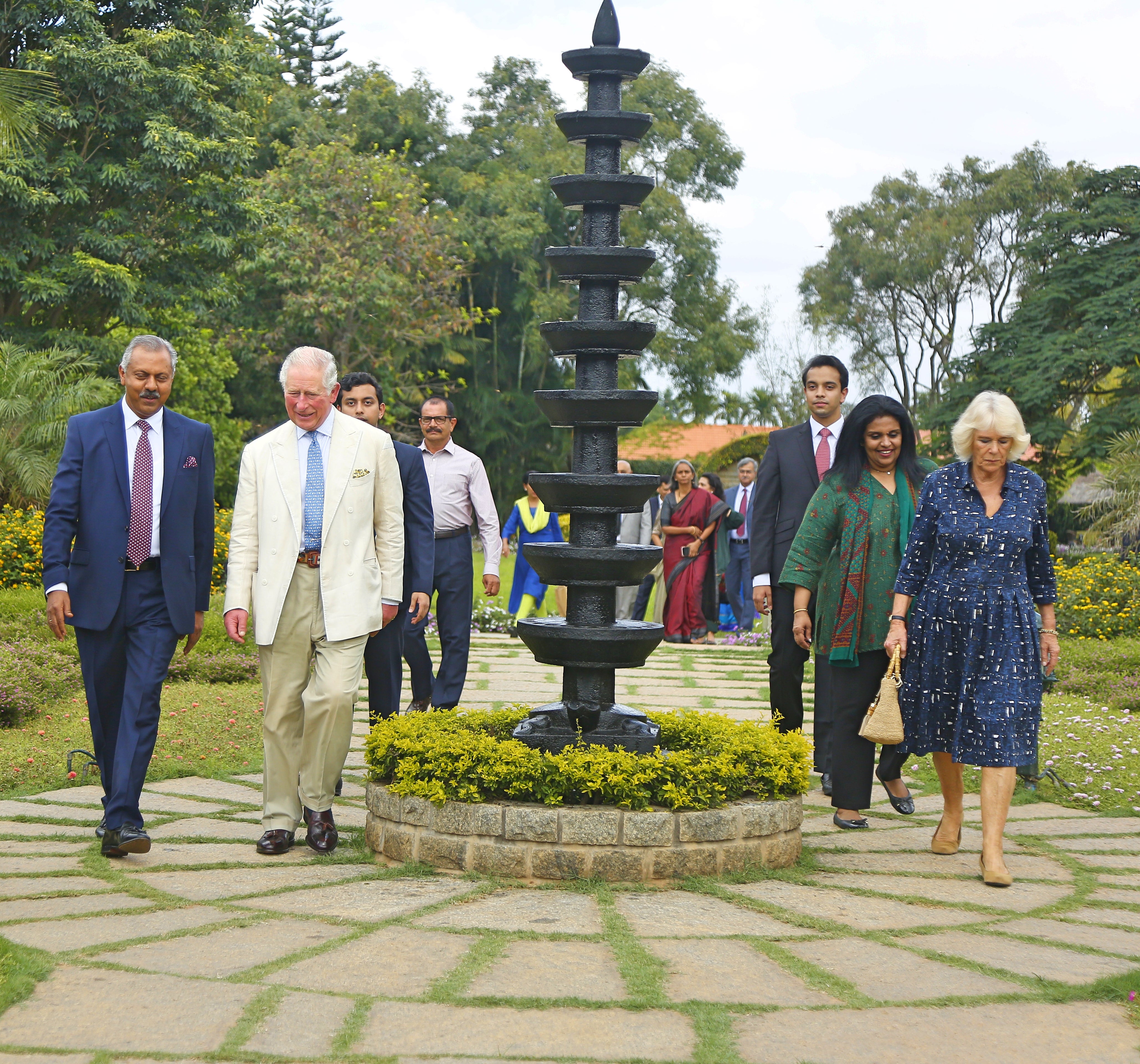 King Charles entering the Soukya retreat in southern Indian city Bengaluru for his 71st birthday in 2019