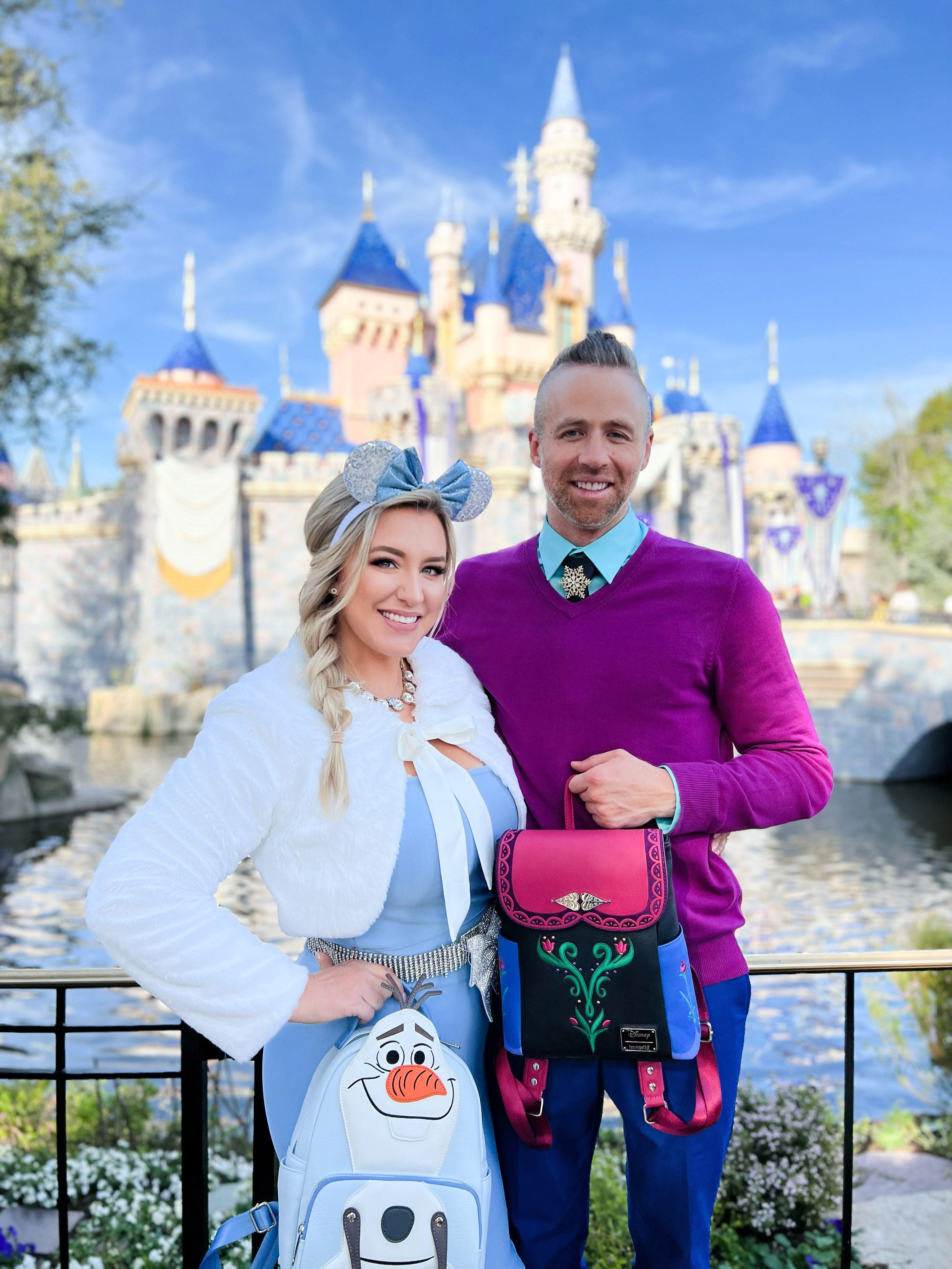 Lilly and Paul Davis as Elsa and Anna from ‘Frozen’ at Disneyland