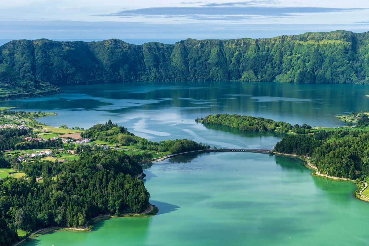 The twin lakes of Caldeira das Sete Cidades