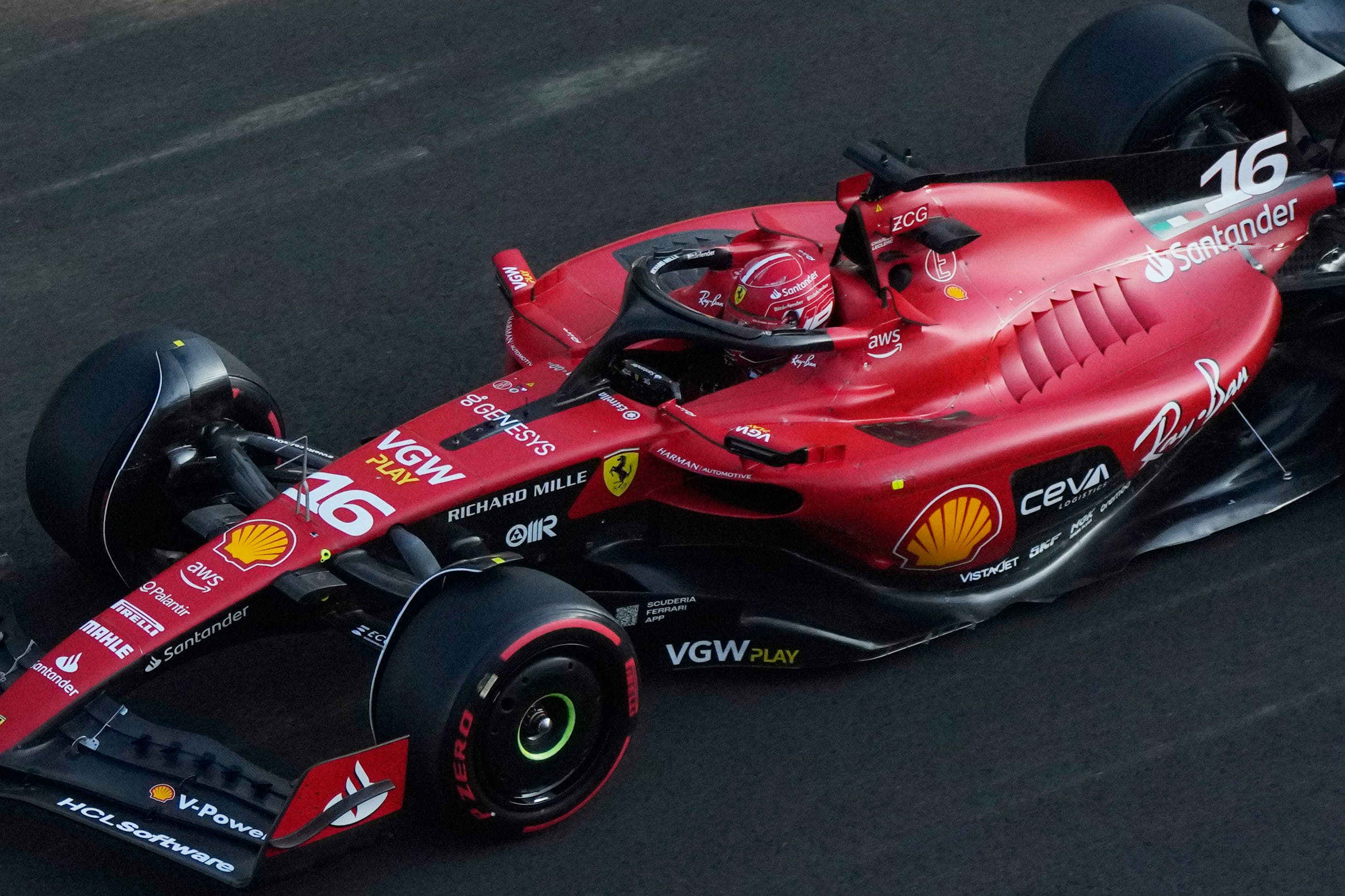 Charles Leclerc will be on pole for the sprint race (Sergei Grits/AP)