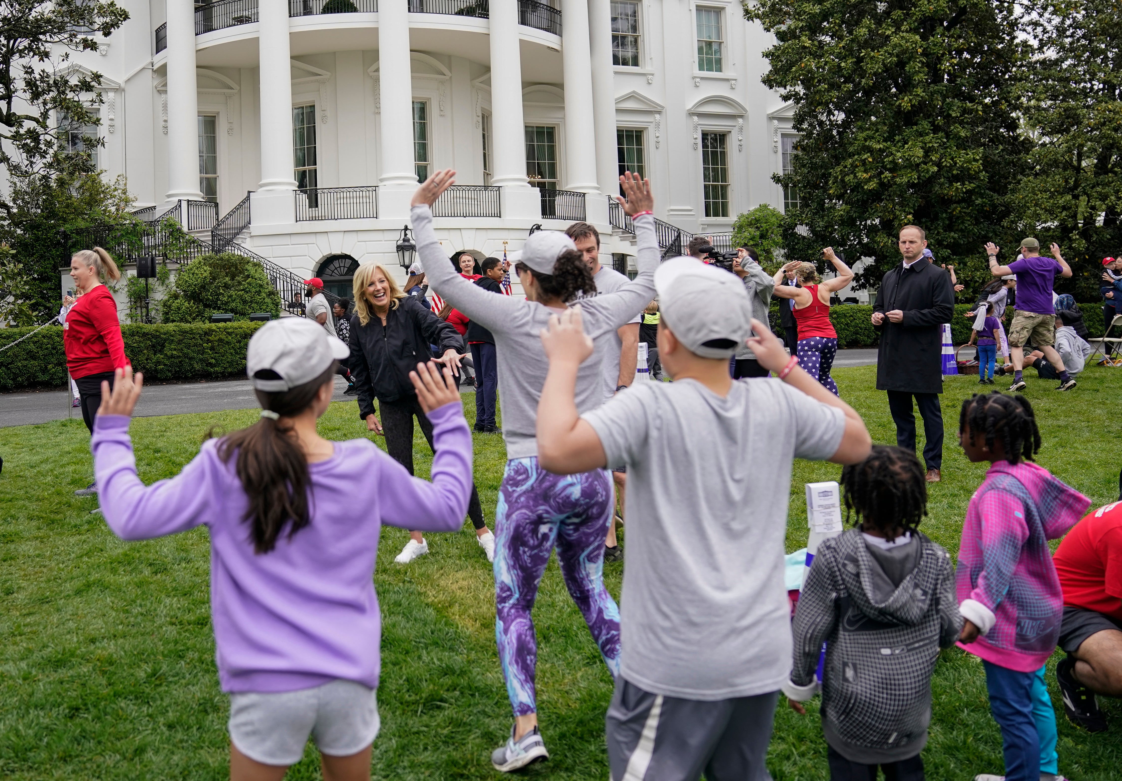 Jill Biden Military Kids Workout