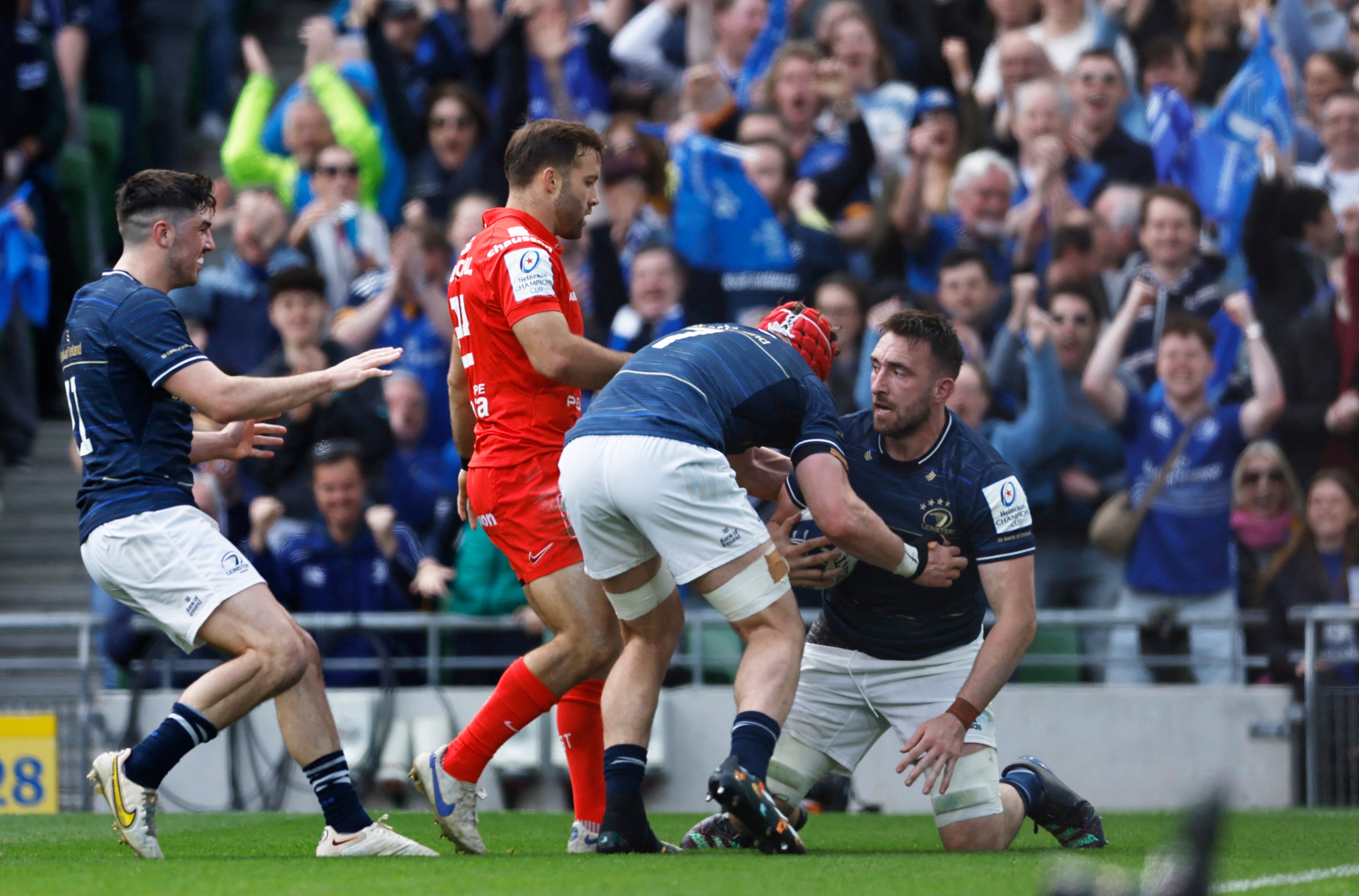 Jack Conan scored two tries as Leinster fought past Toulouse