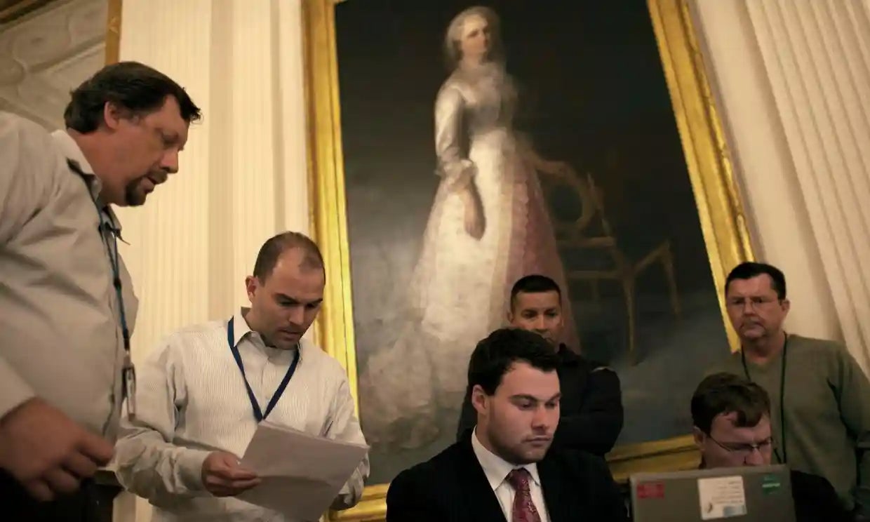 Staffers working on President Obama’s address to the nation