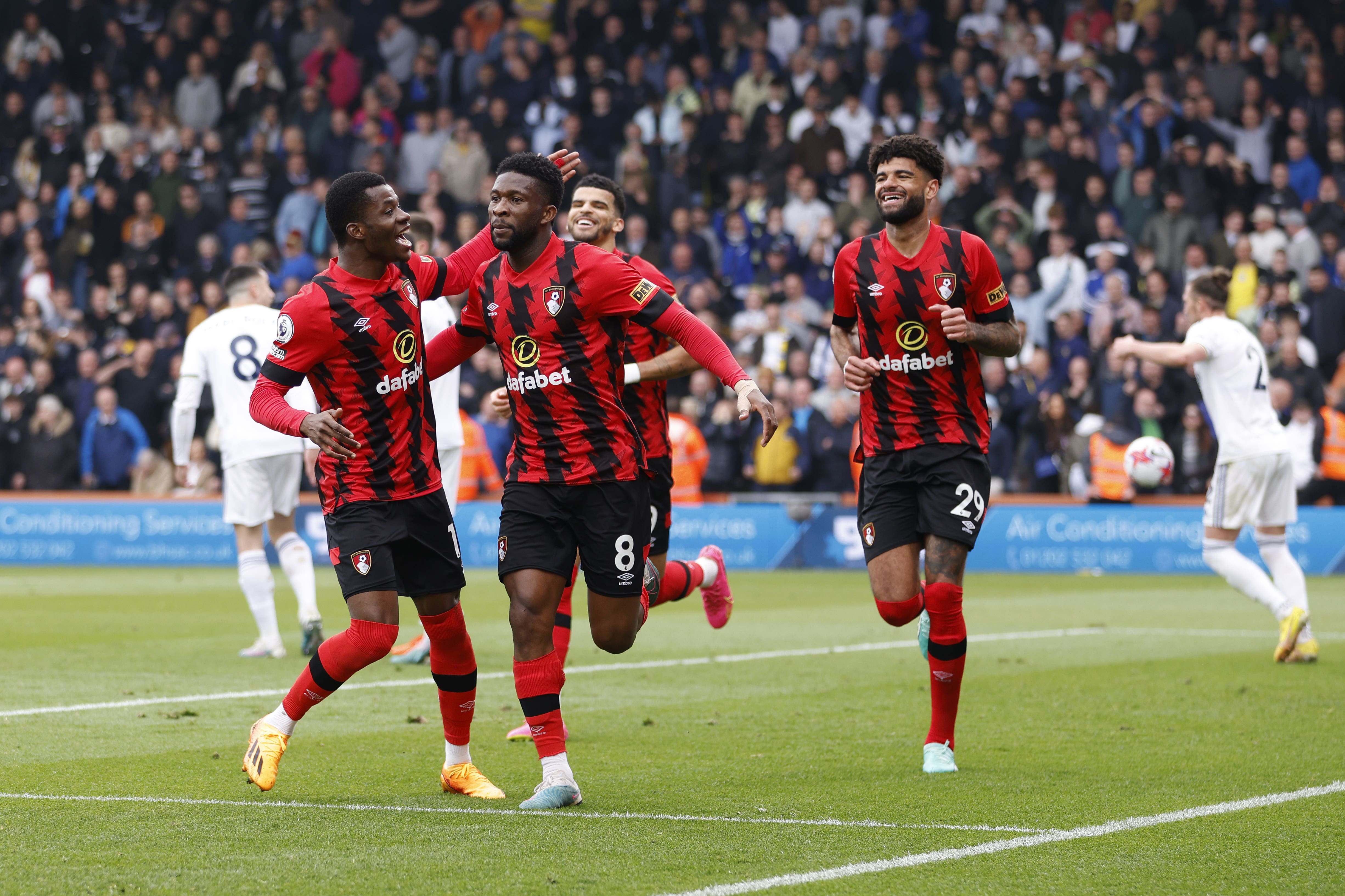 Jefferson Lerma scored a brace in Bournemouth’s 4-1 win over Leeds (Steven Paston/PA)