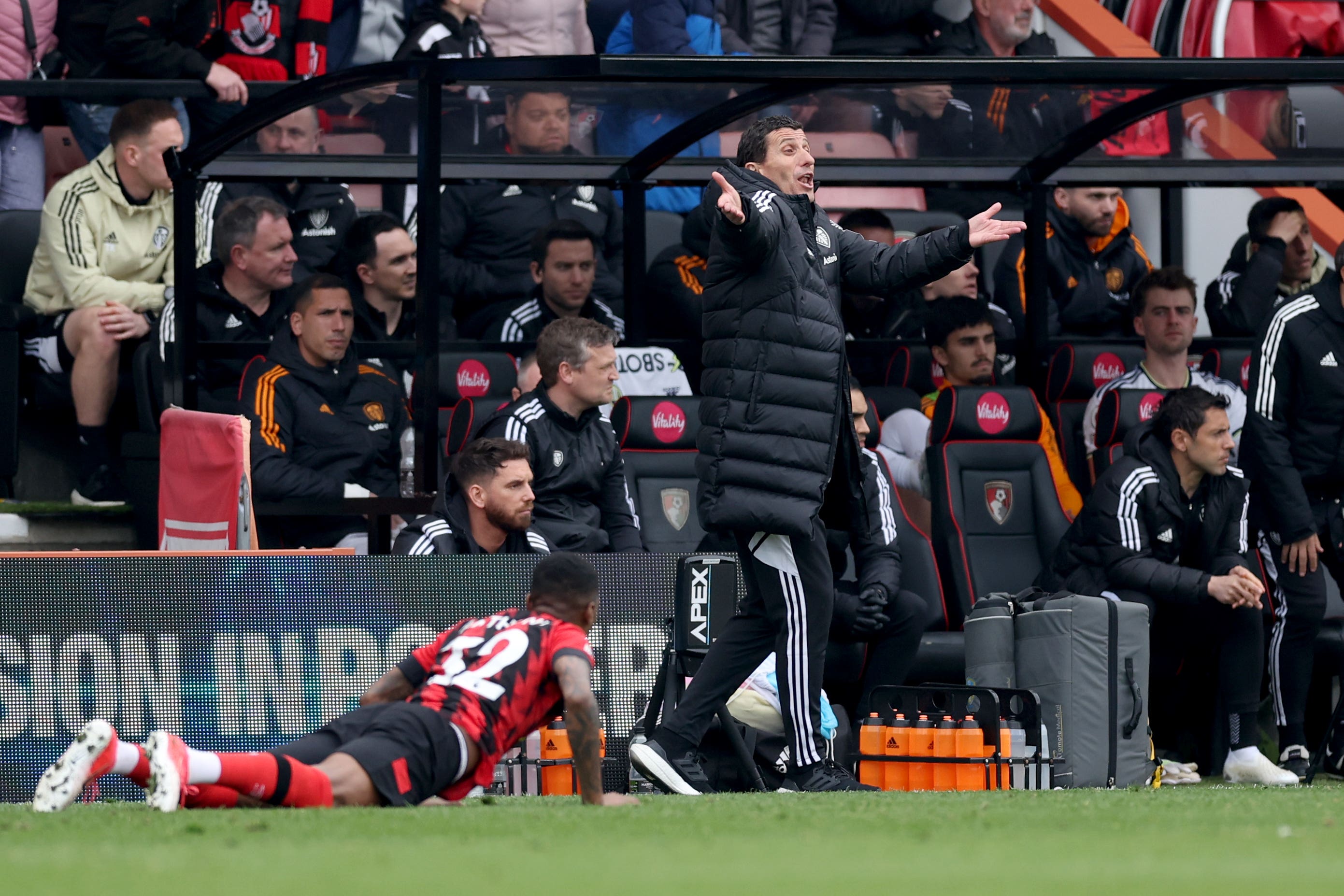 Javi Gracia watched Leeds lose 4-1 at Bournemouth (Steven Paston/PA)