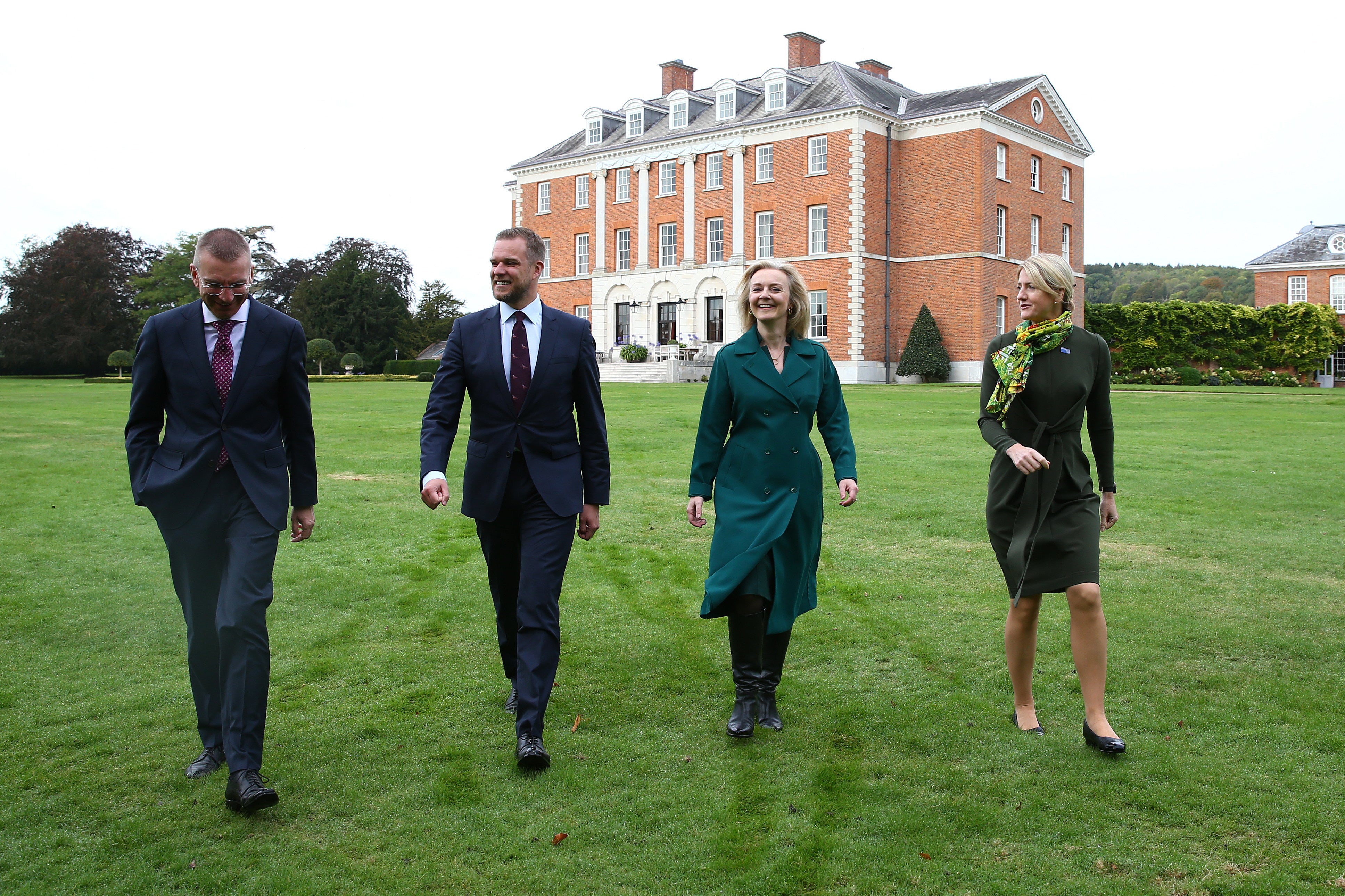 Then-foreign Secretary Liz Truss at Chevening House in October 2021