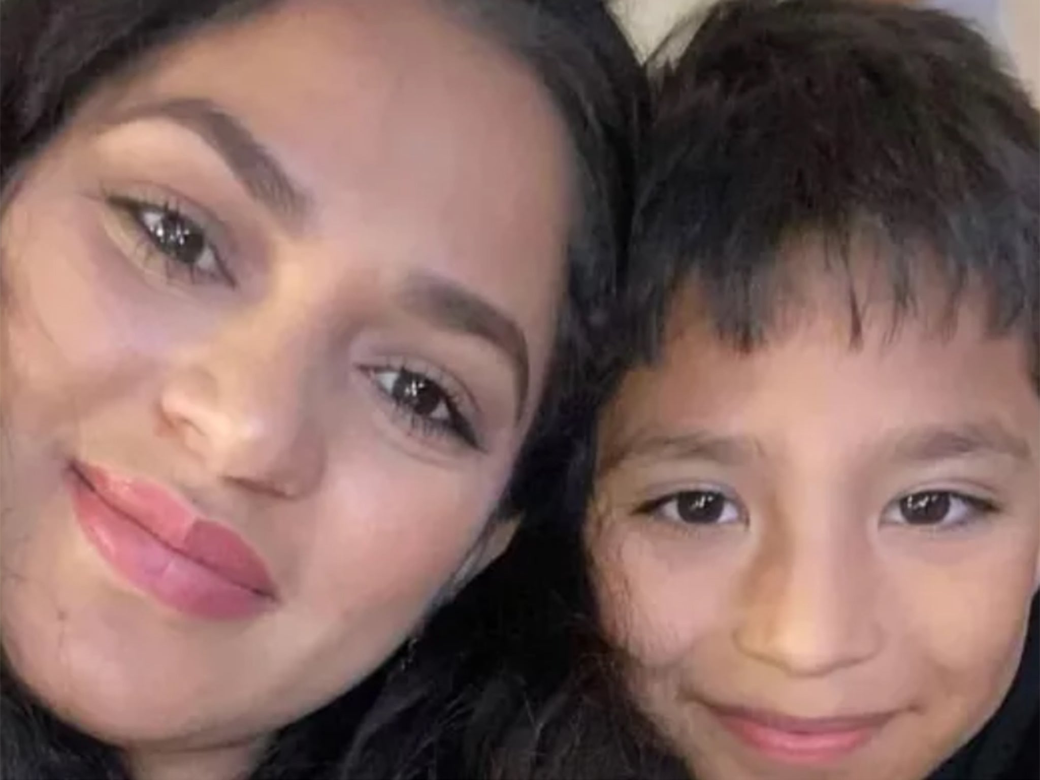 Sonia Argentina Guzman, 25, and her son Daniel Enrique Laso, nine