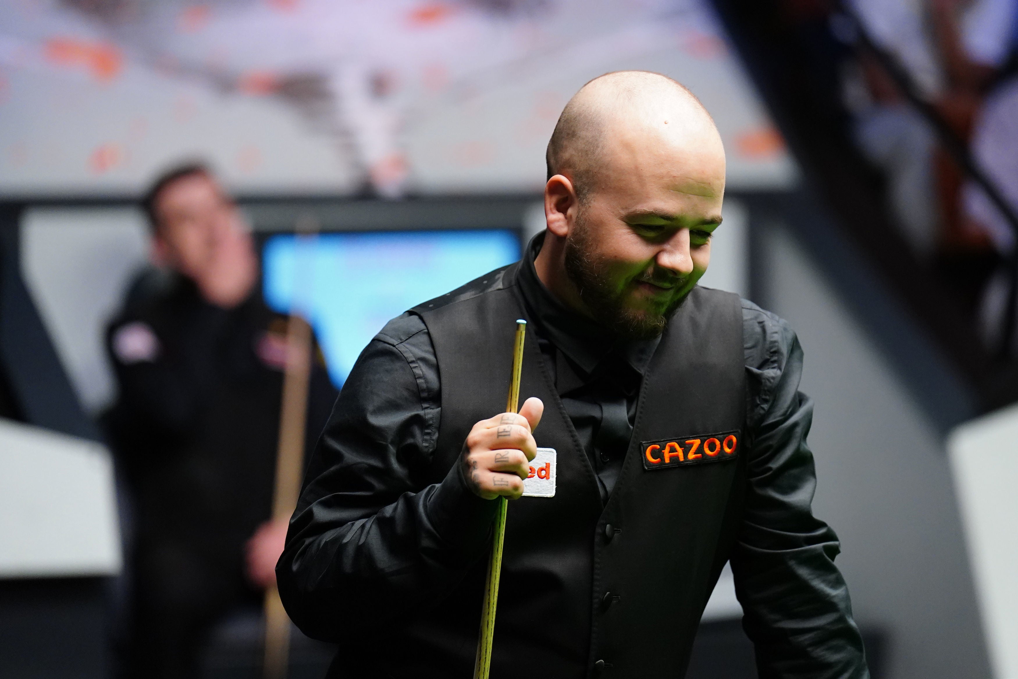 Luca Brecel in action during the final