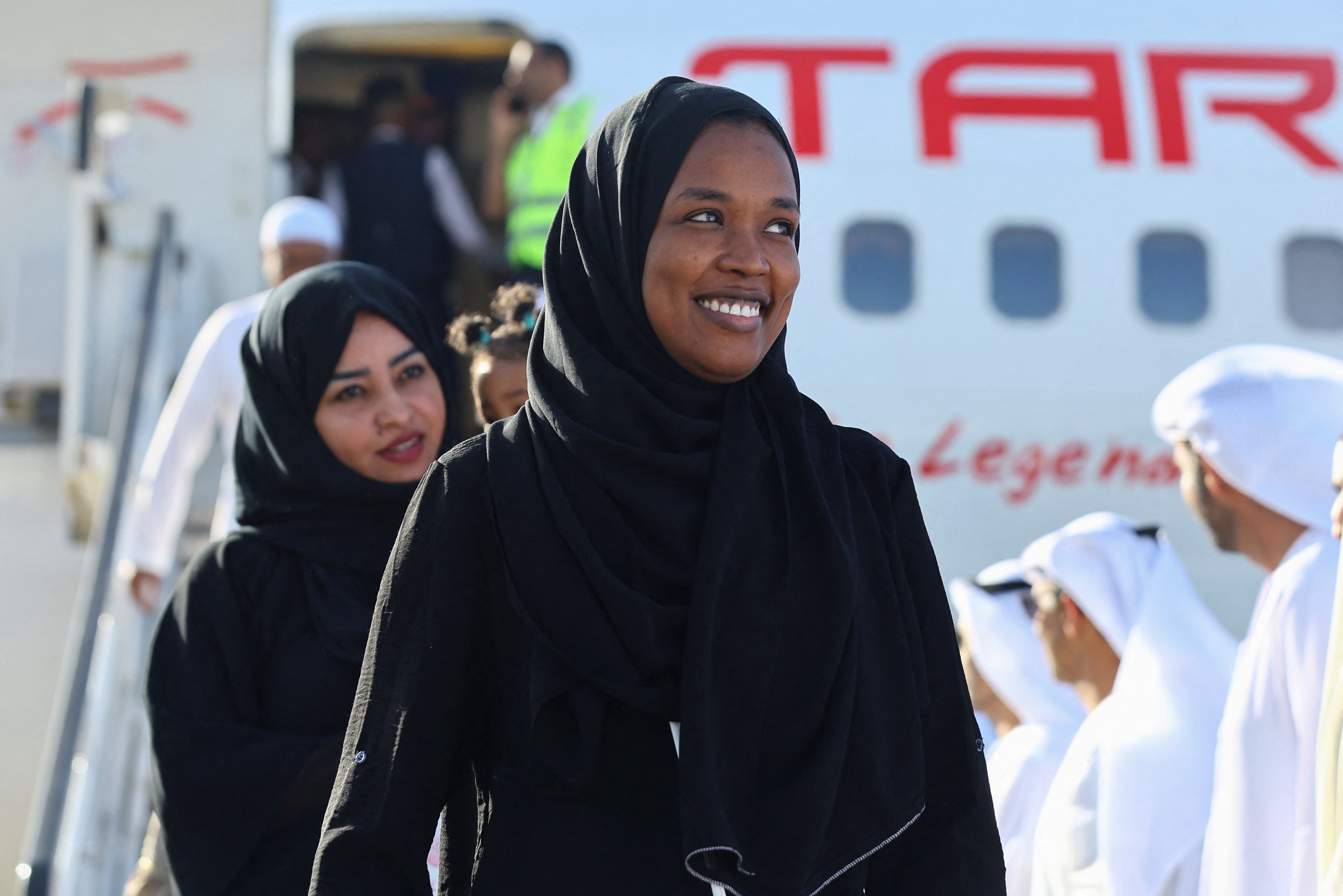 Emirati citizens and other nationals arrive in Abu Dhabi from Sudan