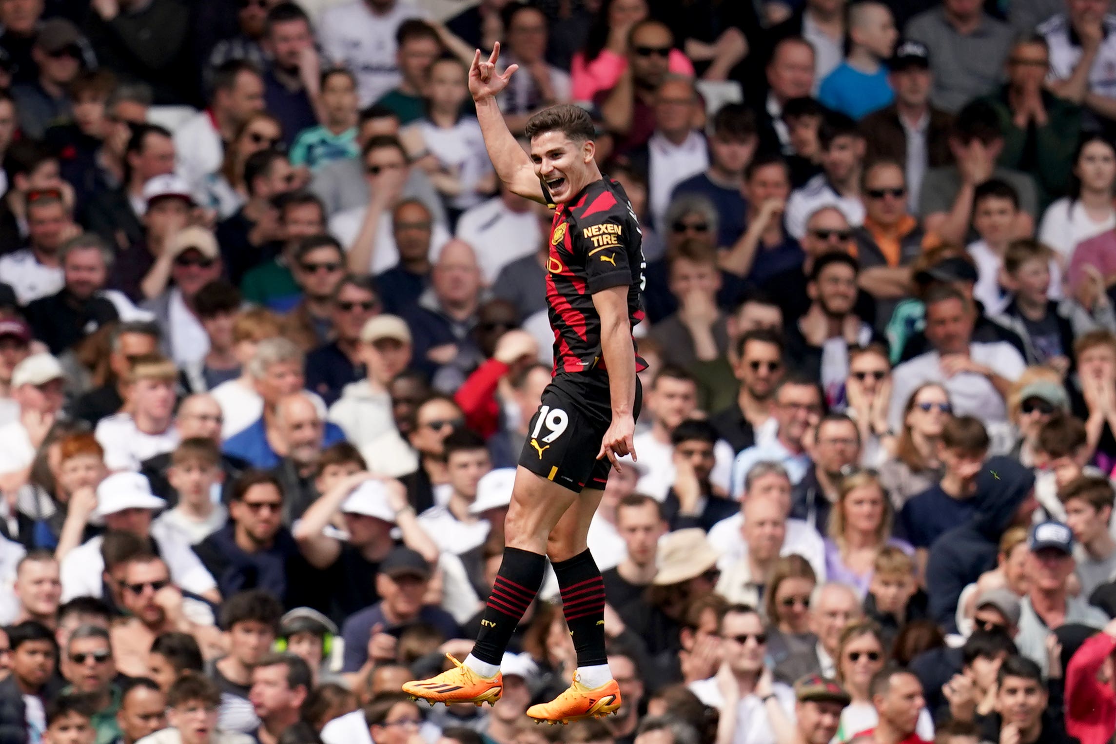 Julian Alvarez admitted “every game is a final” for Manchester City as they push for the Premier League title (John Walton/PA)