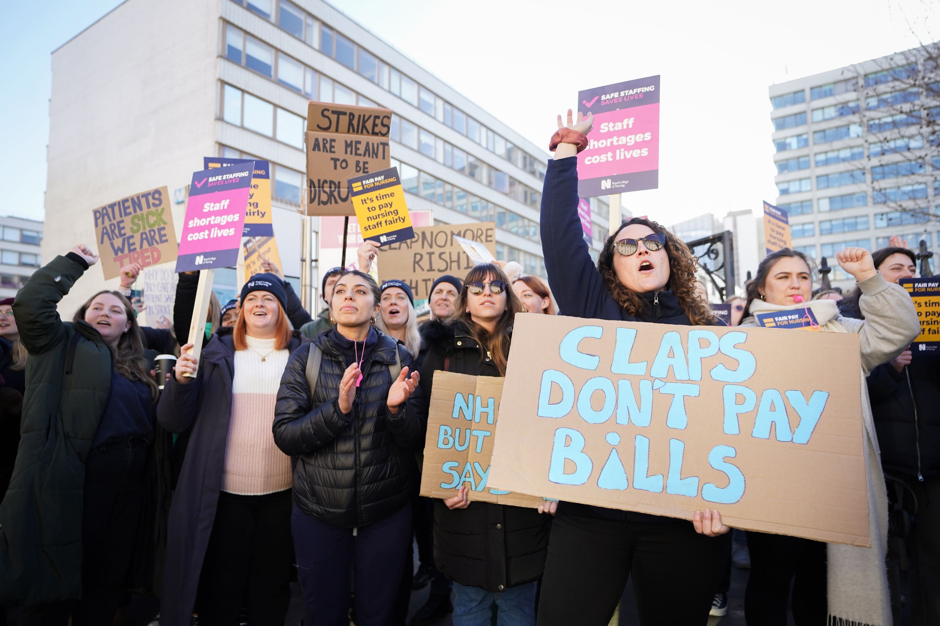 The RCN described the industrial action as its biggest strike yet (James Manning/PA)