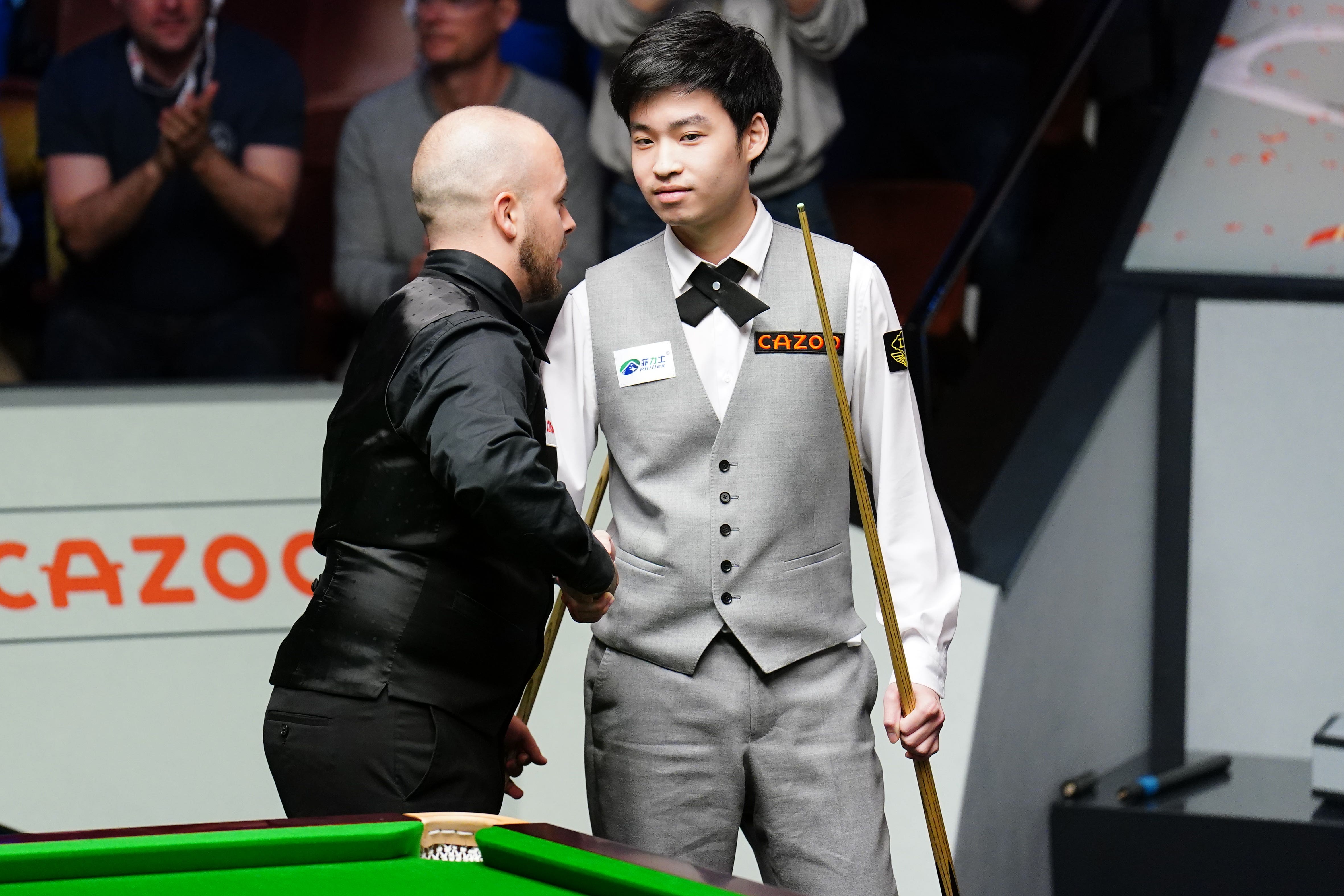 Luca Brecel and Si Jiahui starred in Sheffield (Zac Goodwin/PA)