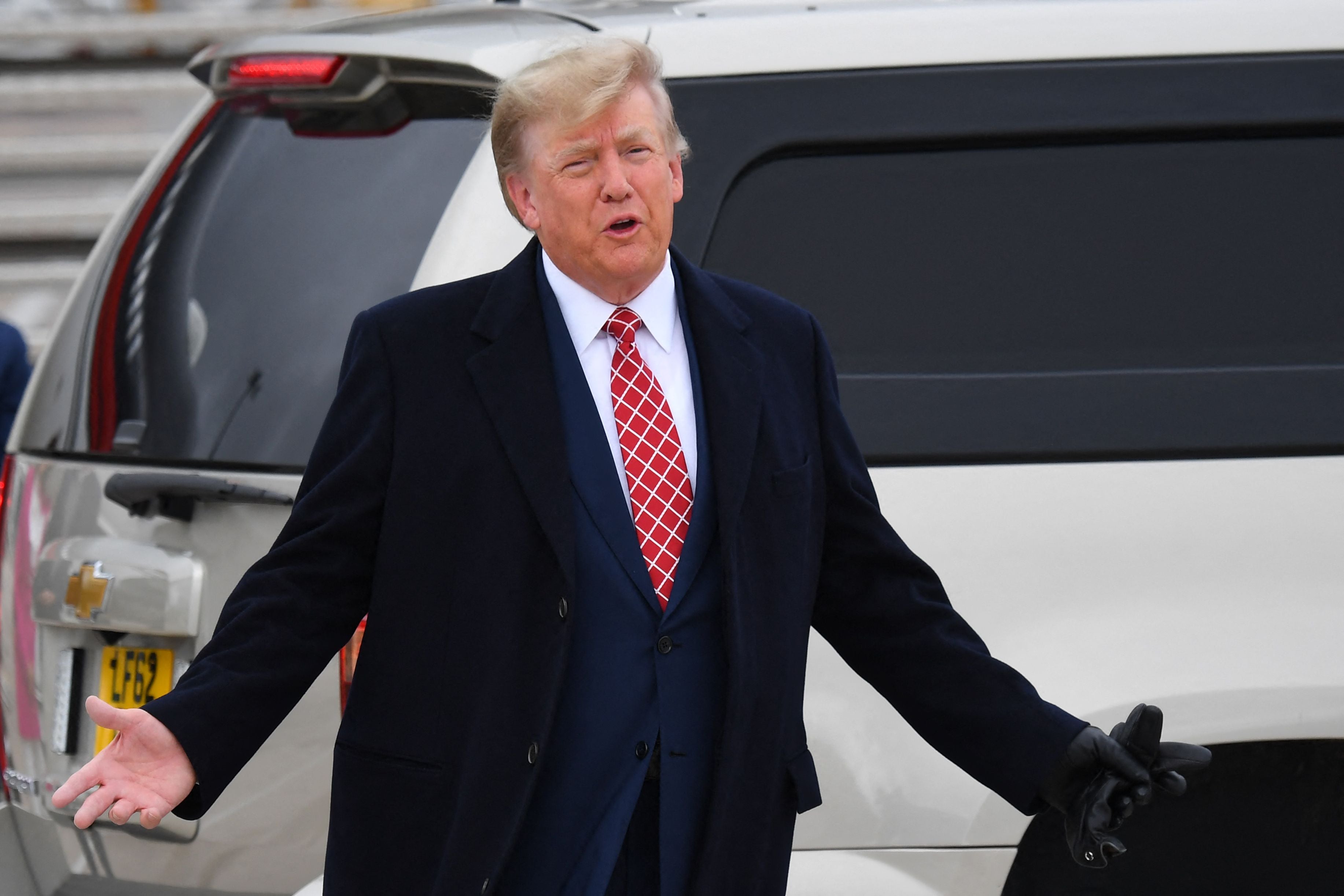 Trump said it was ‘good to be home’ as he landed at Aberdeen airport