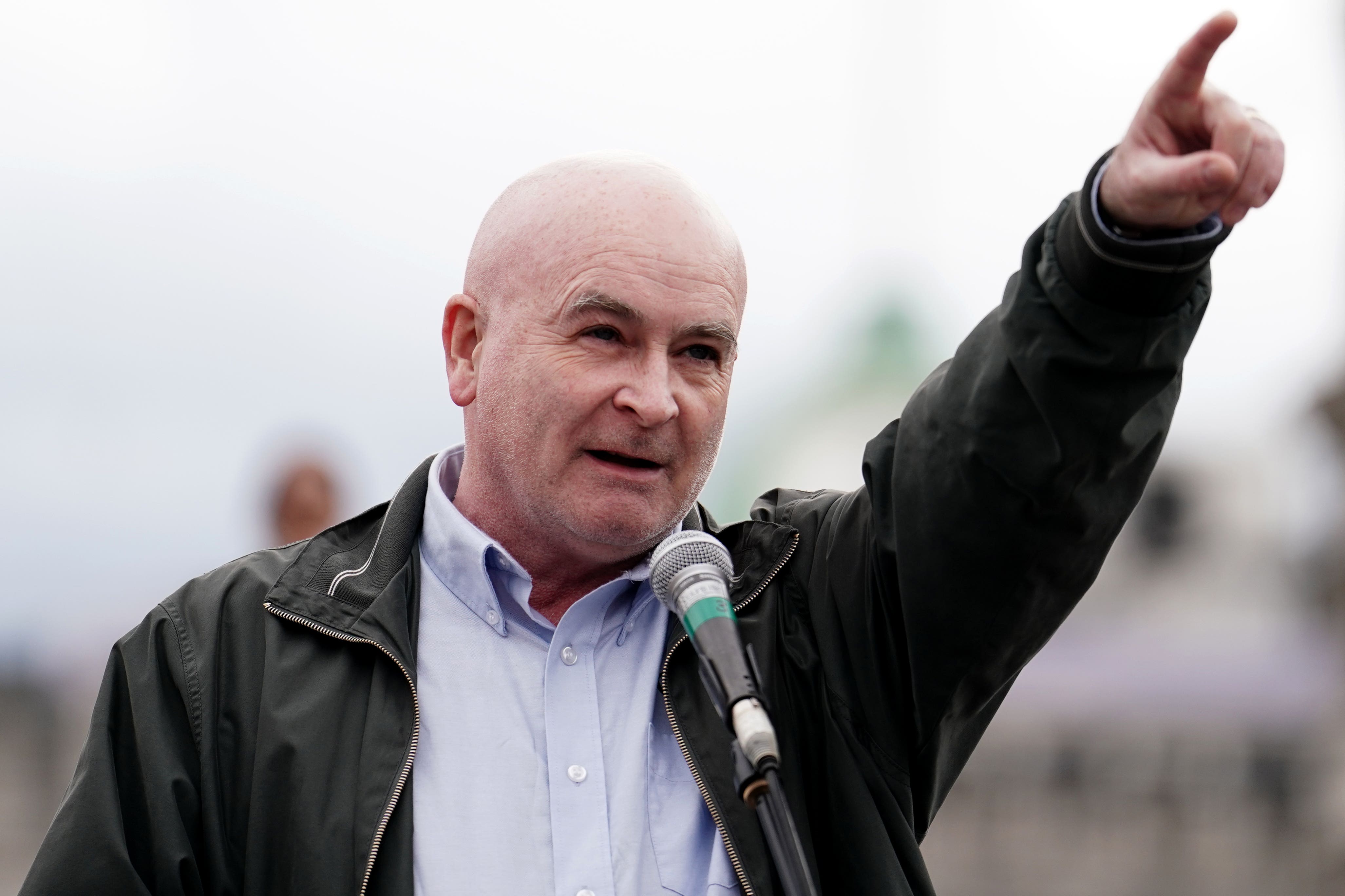 General secretary of the Rail, Maritime and Transport union Mick Lynch (Jordan Pettitt/PA)