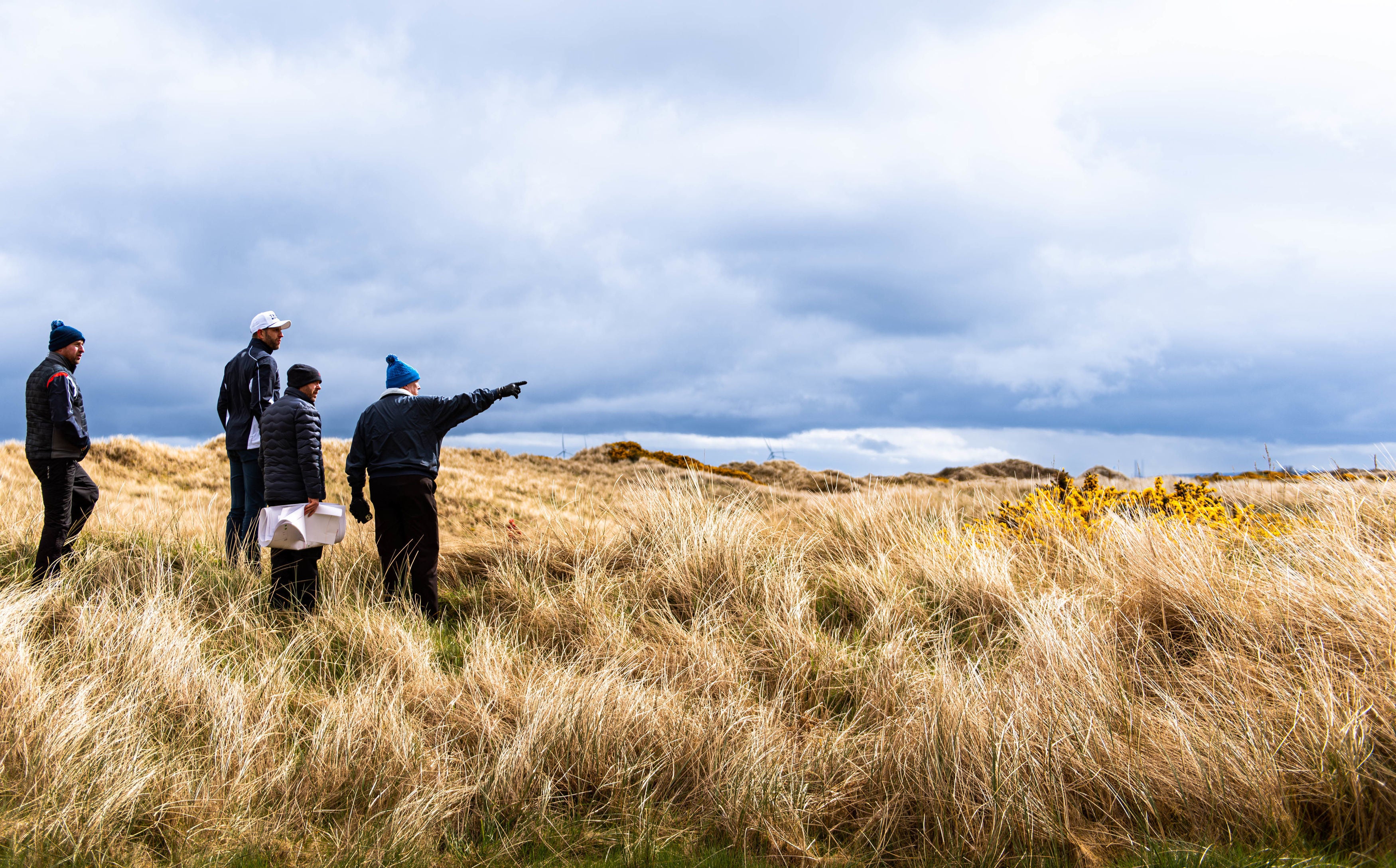 Donald Trump with son Eric at his Menie golf resort in Aberdeenshire on Monday