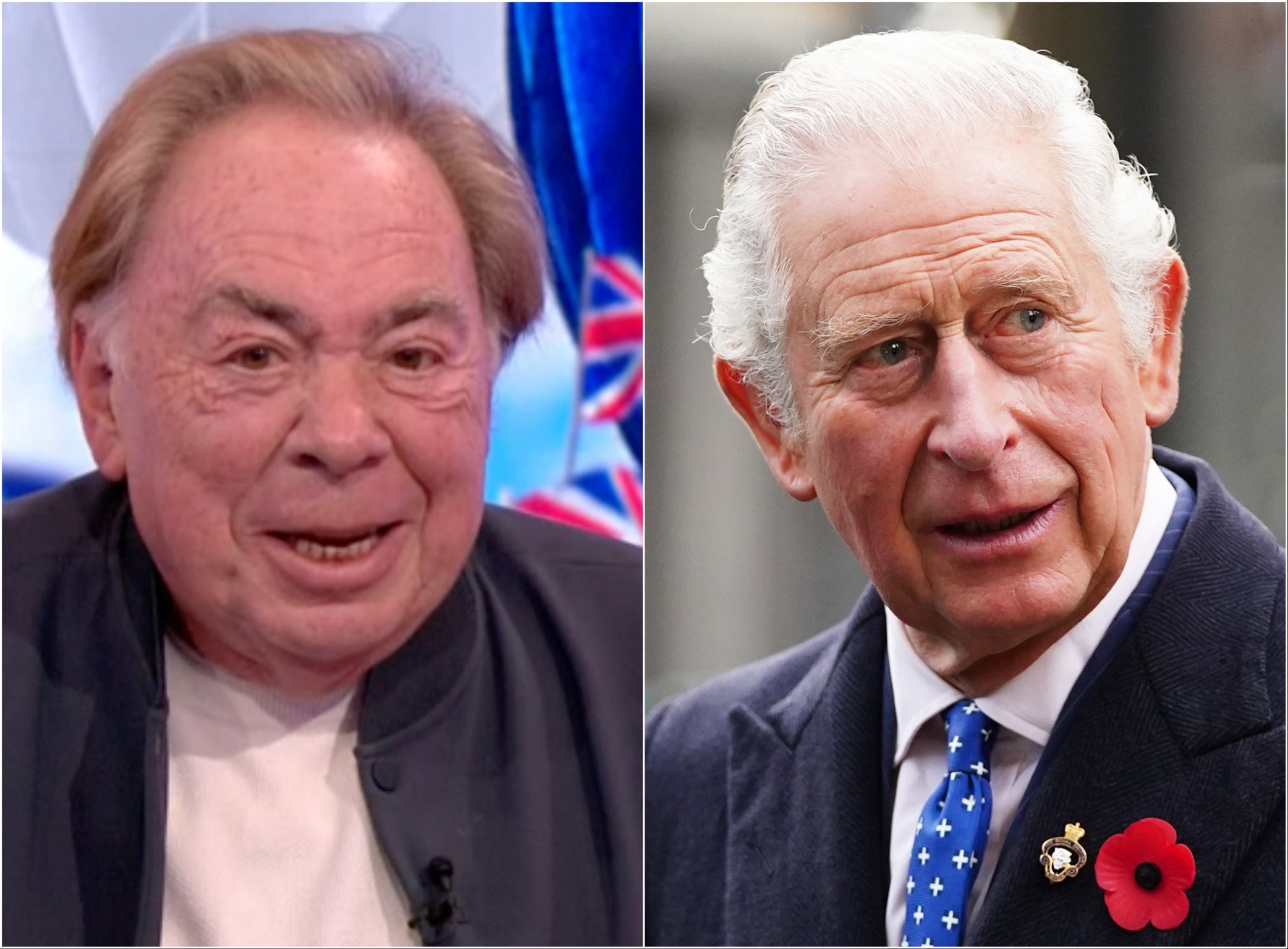 Andrew Lloyd Webber (left) and King Charles III