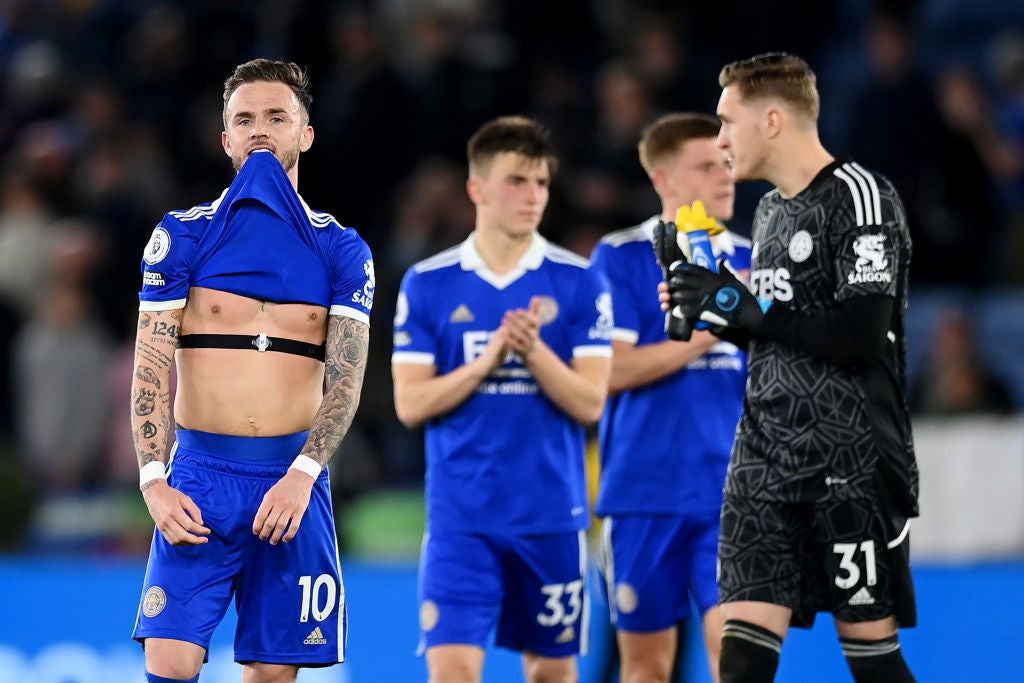 James Maddison missed the chance to put Leicester 3-1 ahead