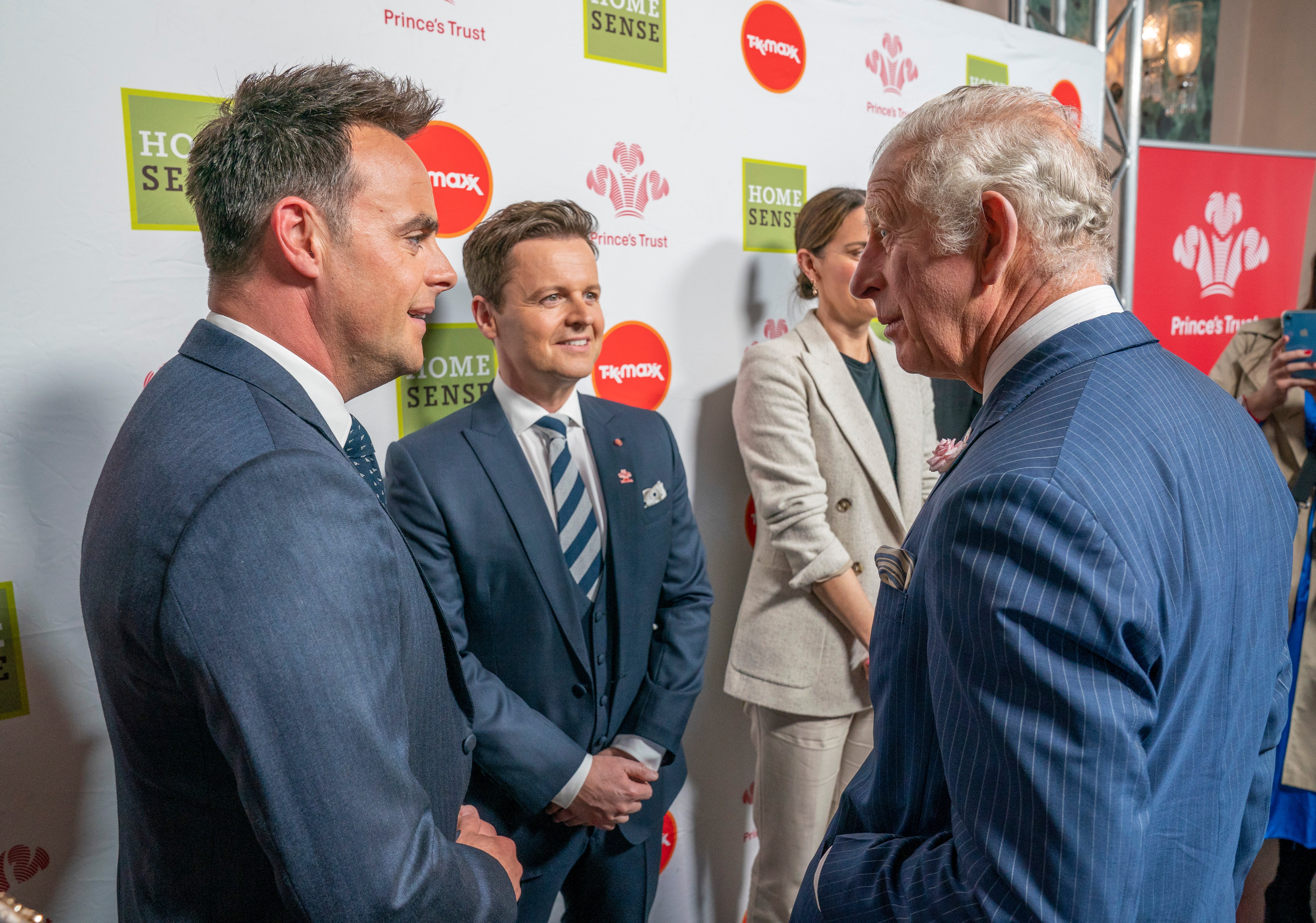 King Charles III, then Prince of Wales, greeted Ant and Dec, Anthony McPartlin and Declan Donnelly at The Prince’s Trust TK Maxx And Homesense Awards 2022