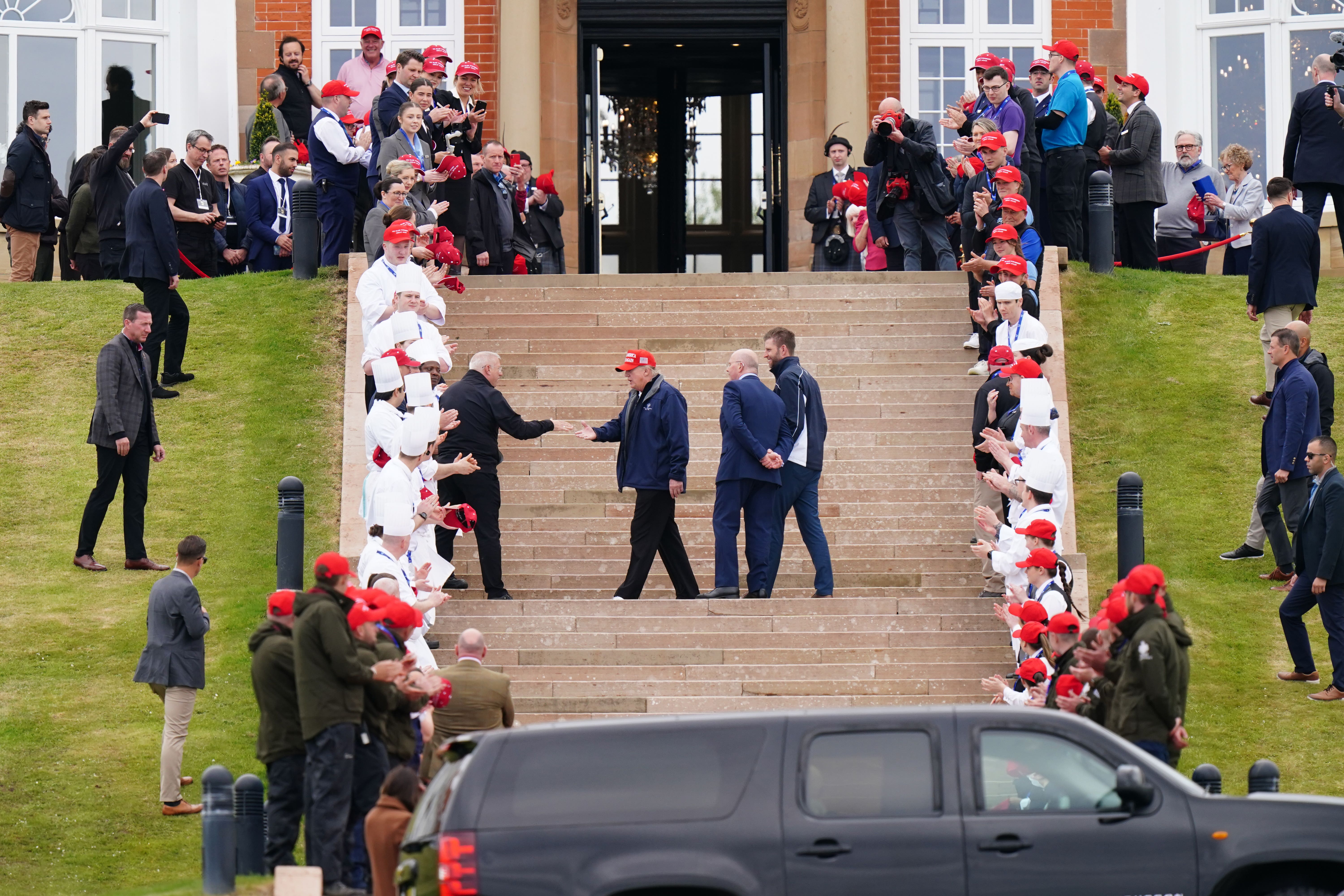 Former US president Donald Trump at Turnberry golf course (Jane Barlow/PA)