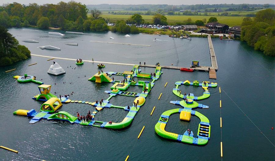 Obstacles at the New Forest Water Park