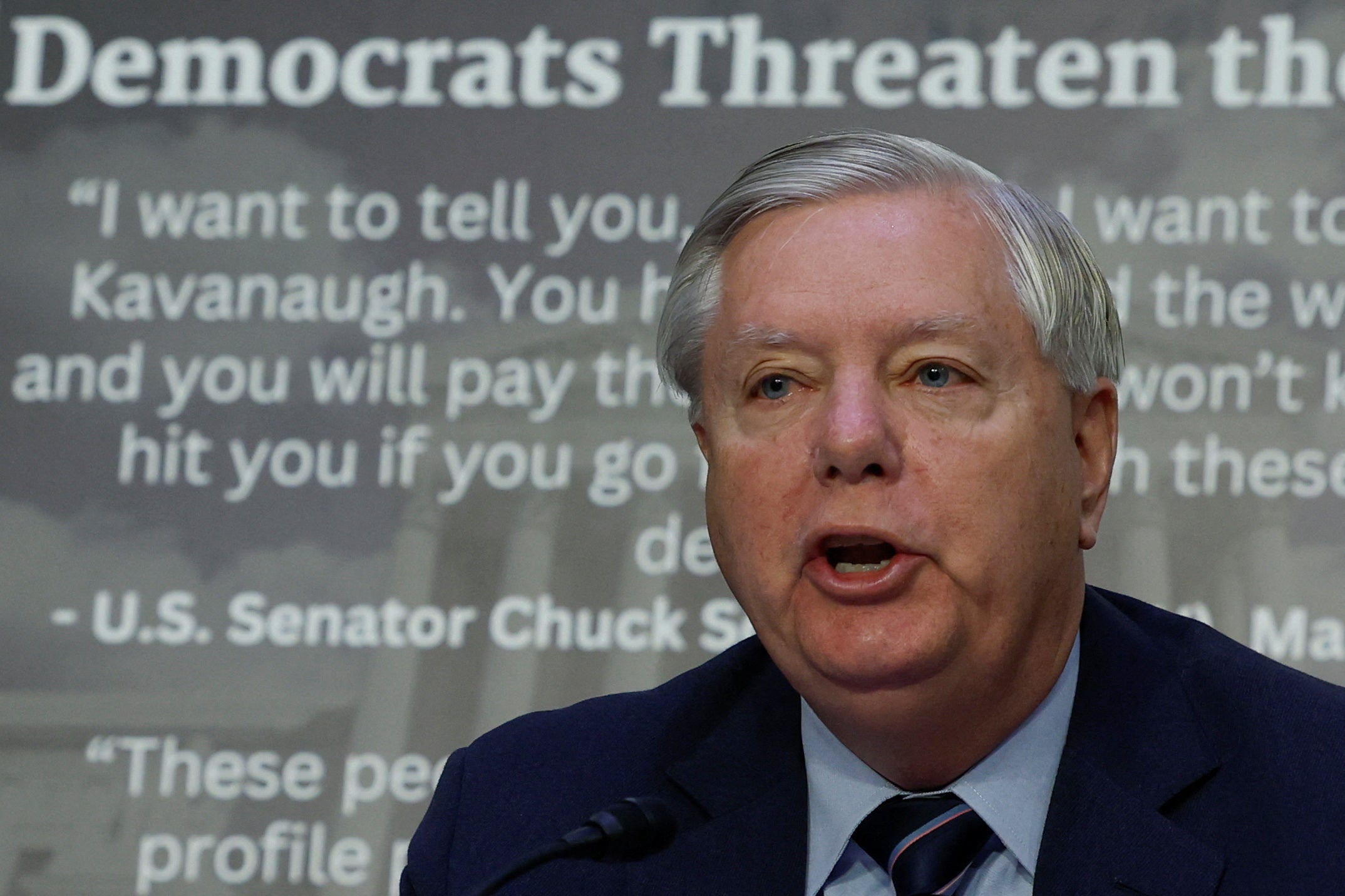 Senator Lindsey Graham addresses the Senate Judiciary Committee on 2 May.