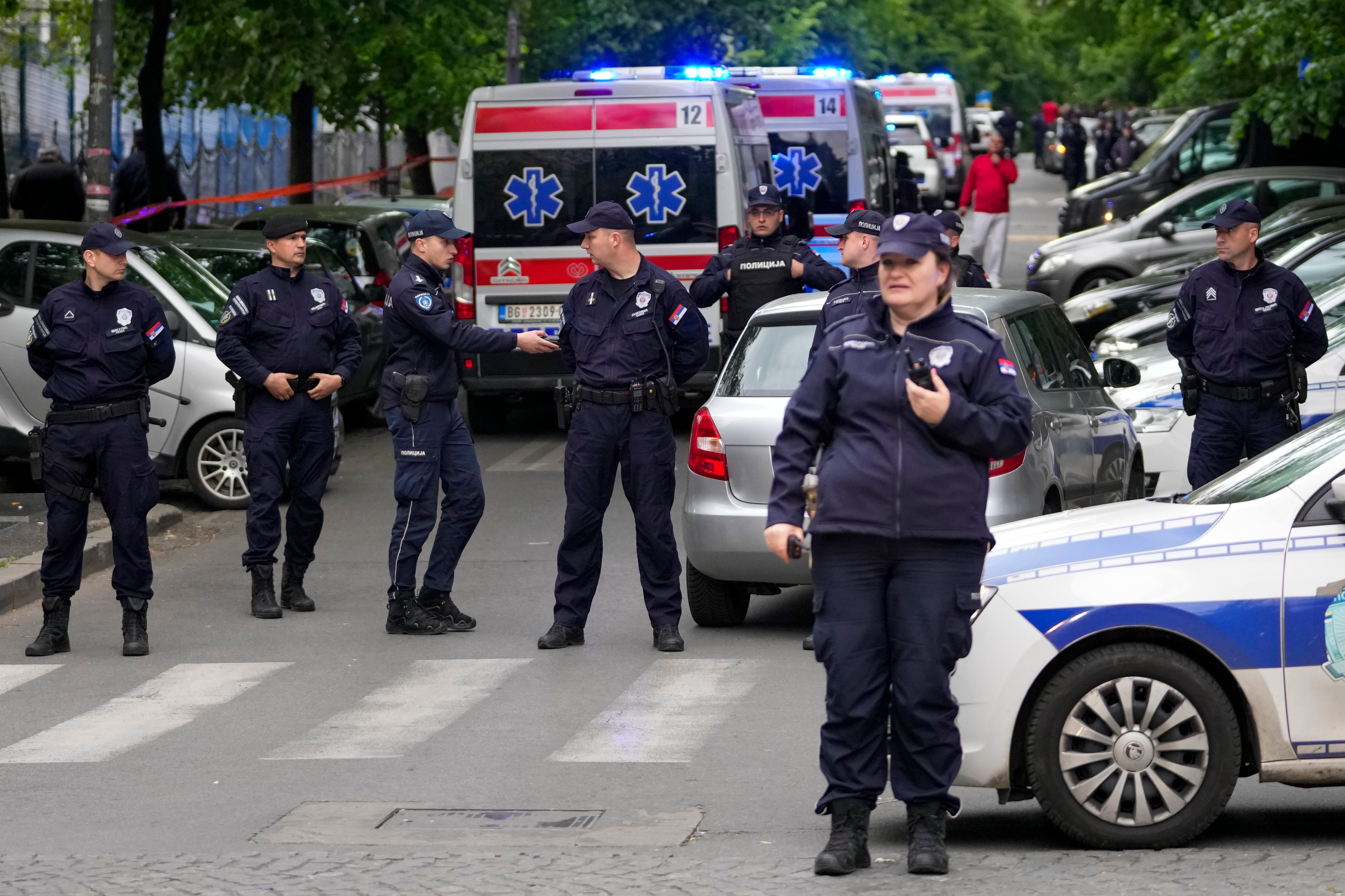 Police at the scene following school shooting