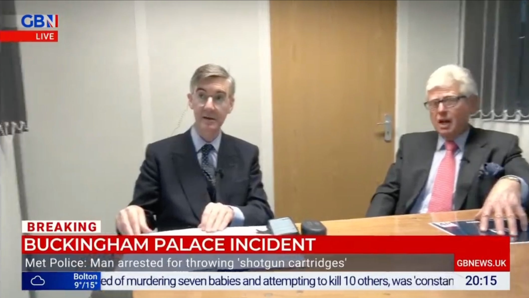 Jacob Rees-Mogg and Michael Cole were at the helm of the bizarre broadcast