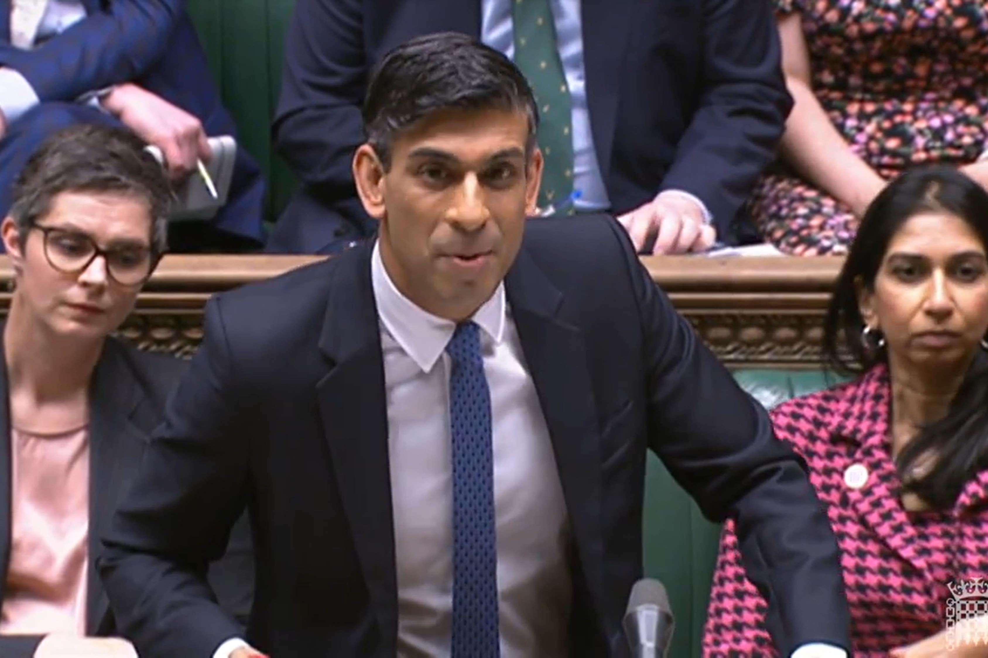 Rishi Sunak speaks during Prime Minister’s Questions in the House of Commons (House of Commons/UK Parliament)