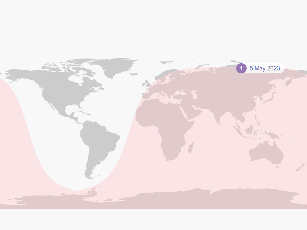 The lunar eclipse on 5 May, 2023, will not be visible from North or South America