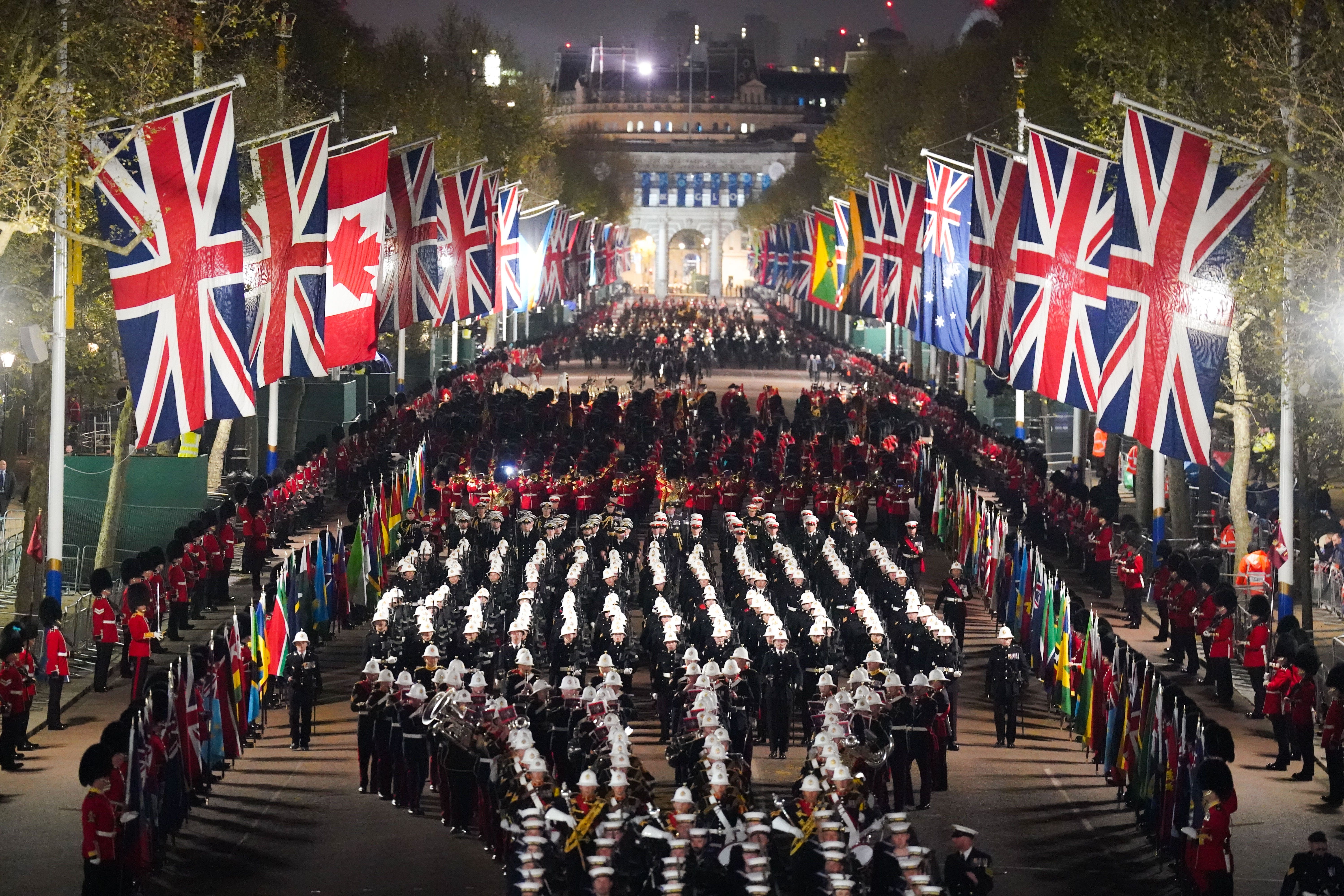 Night rehearsals for the coronation took place this week