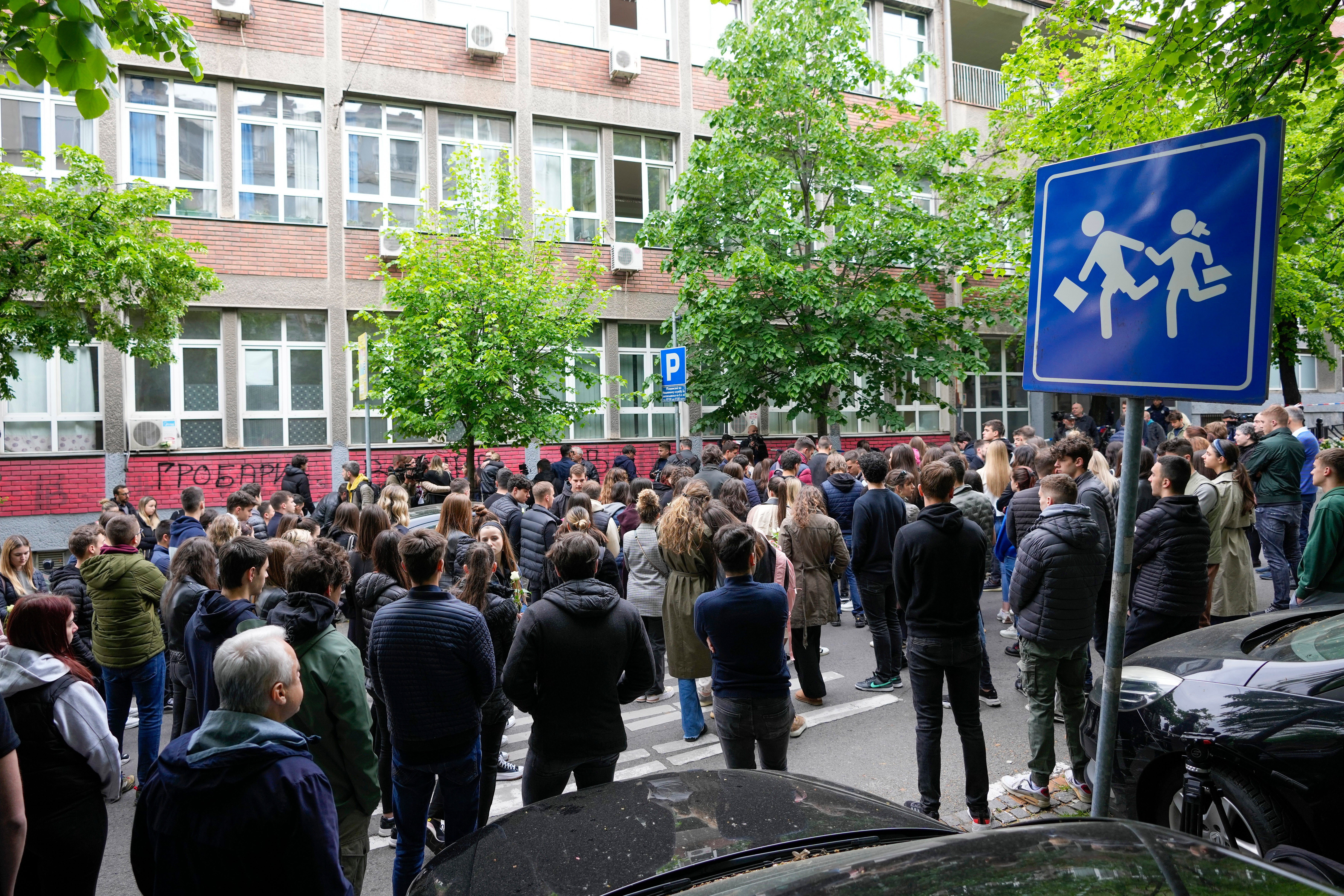 Mourners gather in Belgrade