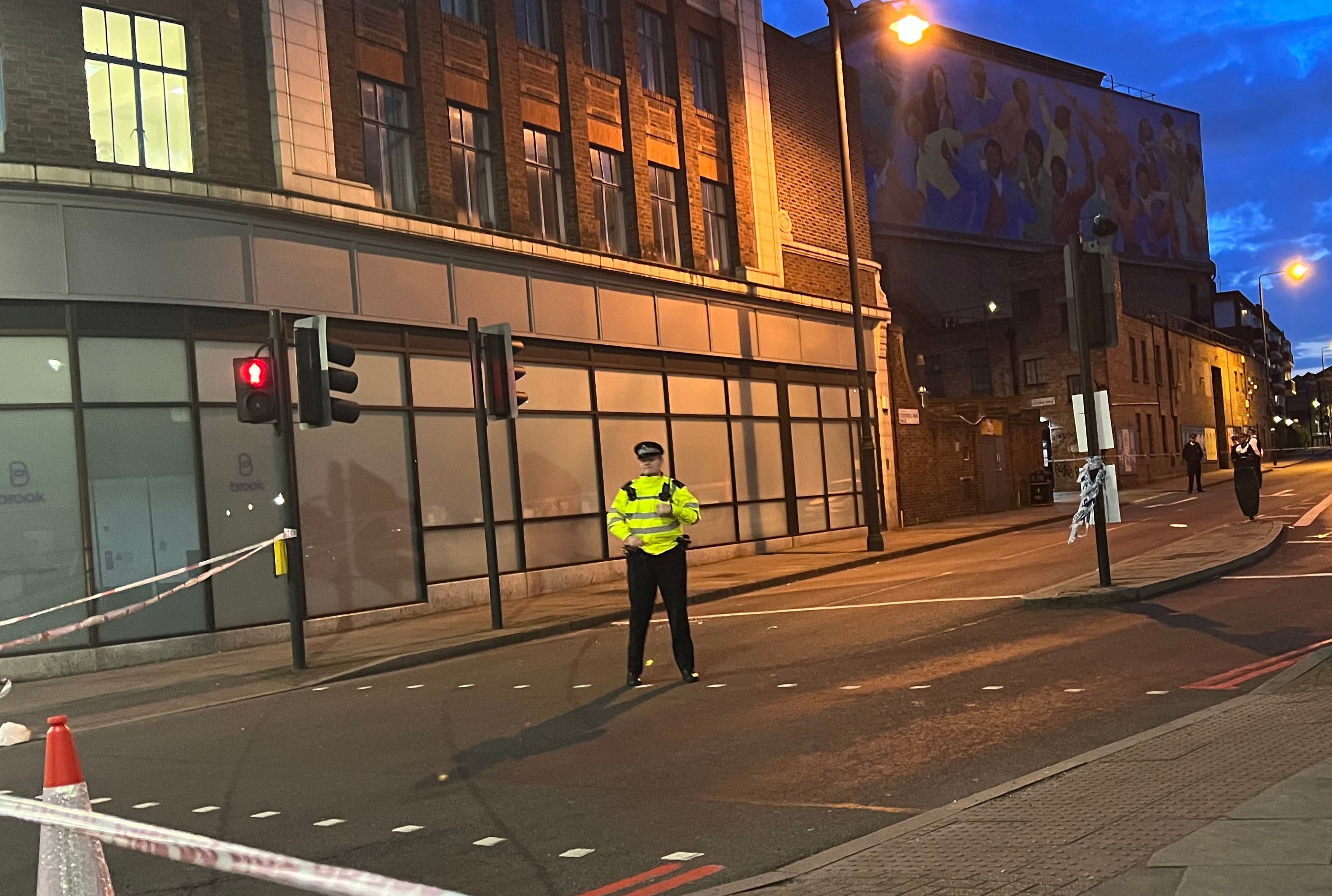 Police on Stockwell Park Walk in Lambeth